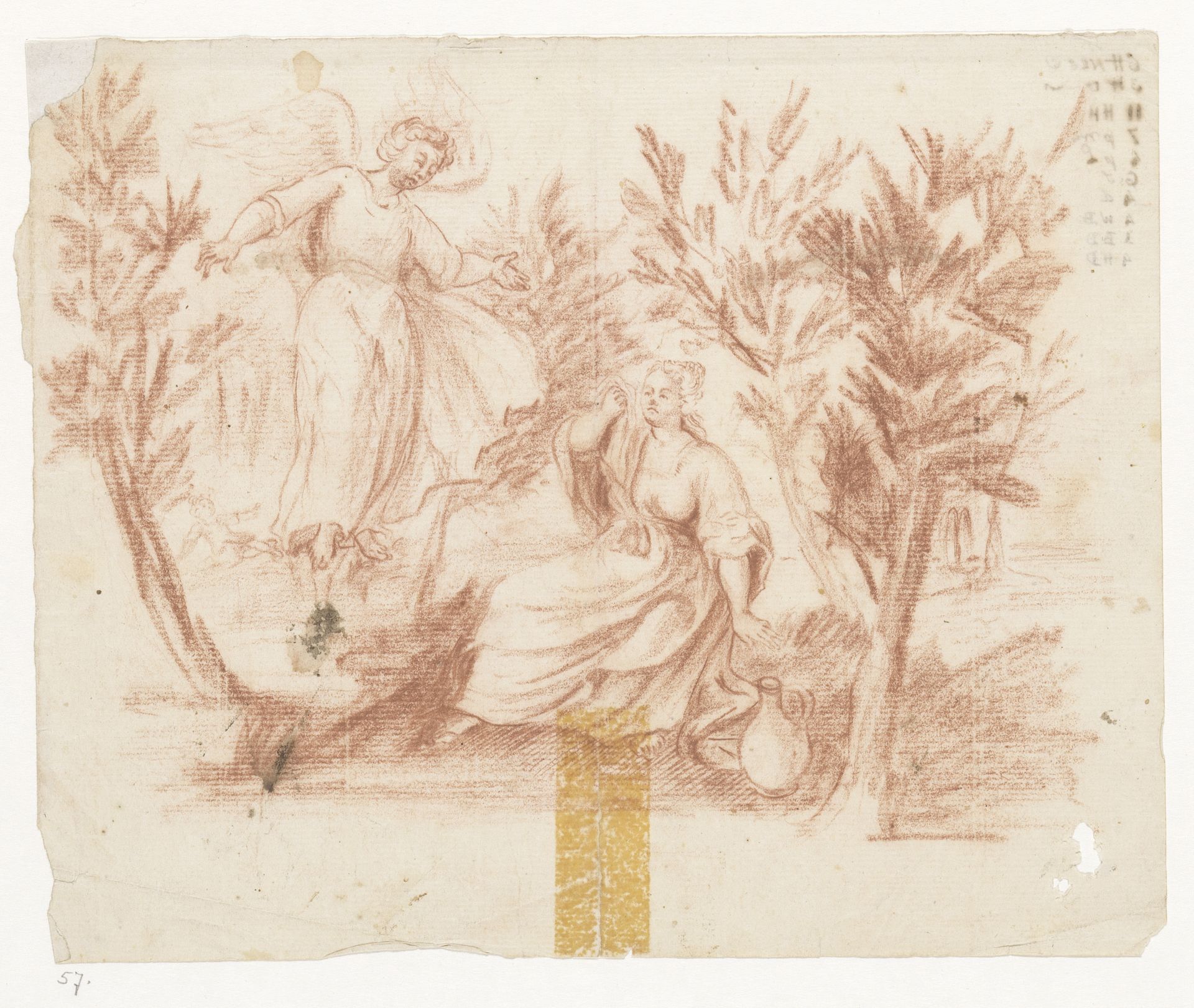 Engel verschijnt aan Hagar by Jan Brandes