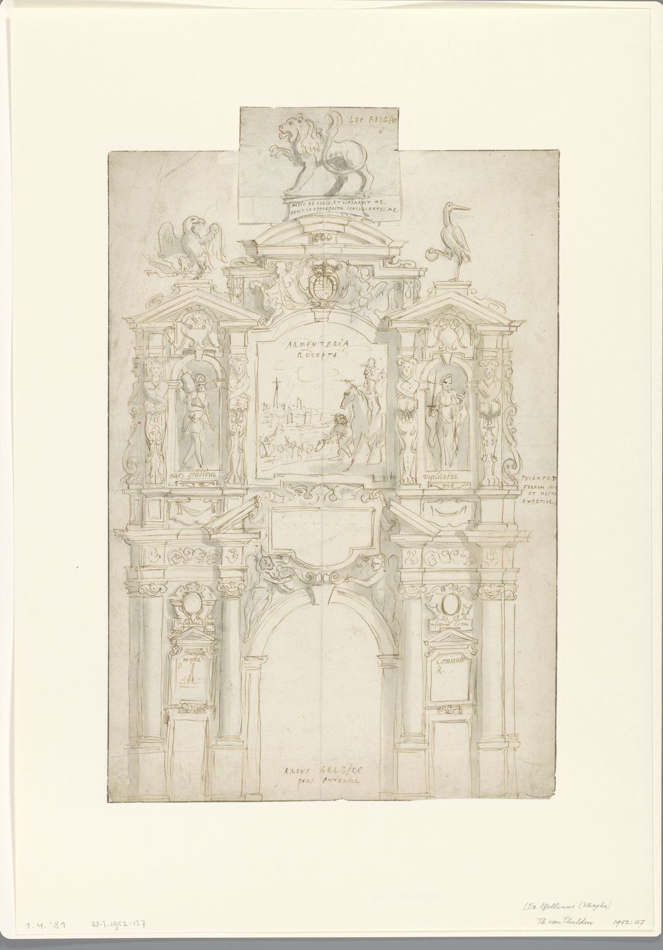 Ontwerp voor een ereboog voor aartshertog Leopold Willem by Theodoor van Thulden