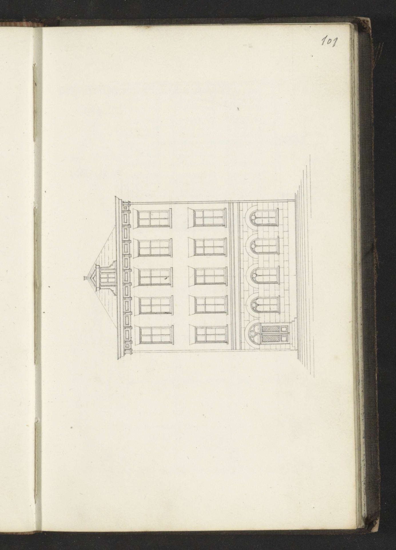 Opstand van de façade van een gebouw by Willem Springer jr.