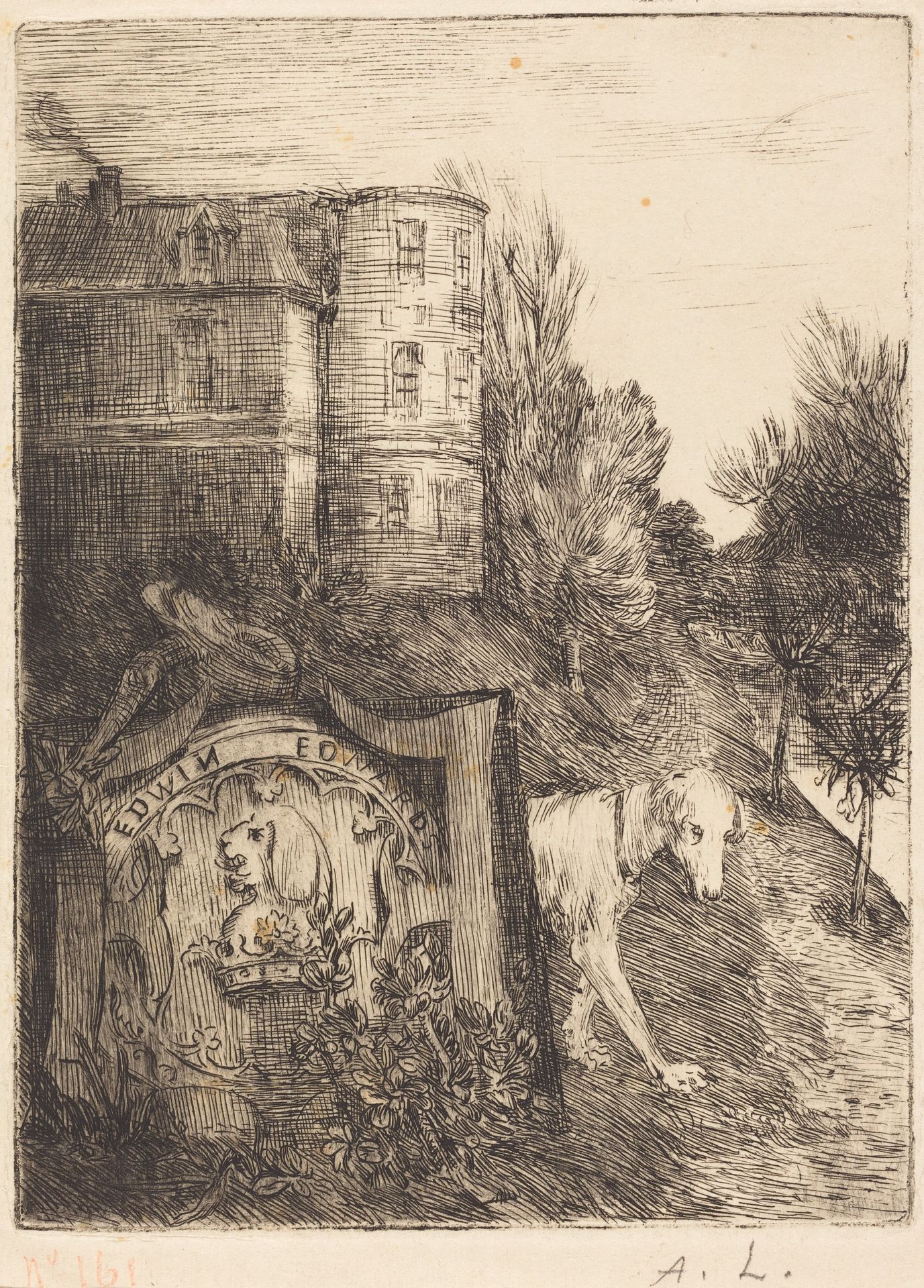Ex-Libris Edwin Edwards by Alphonse Legros