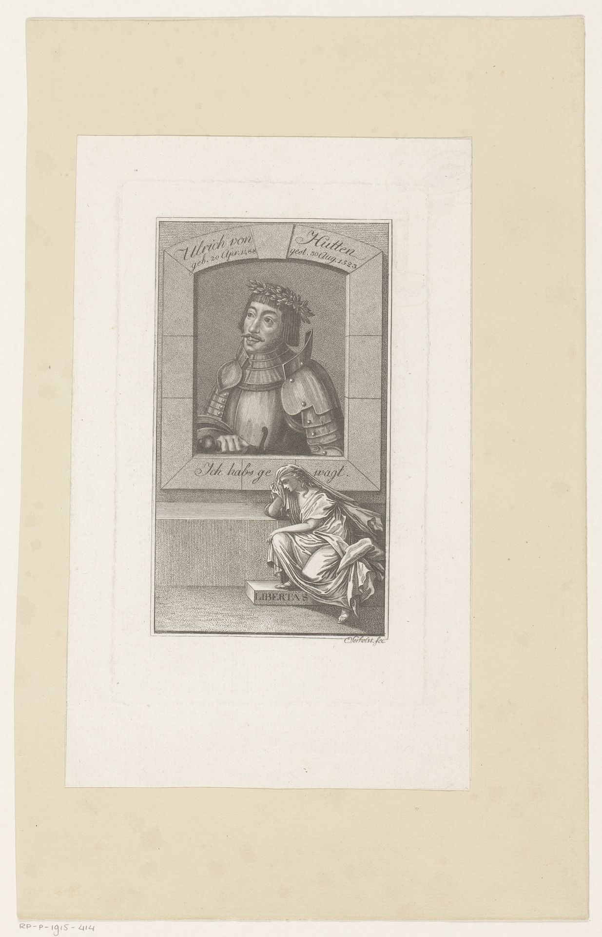 Portret van Ulrich von Hutten by Aegid (II) Verhelst