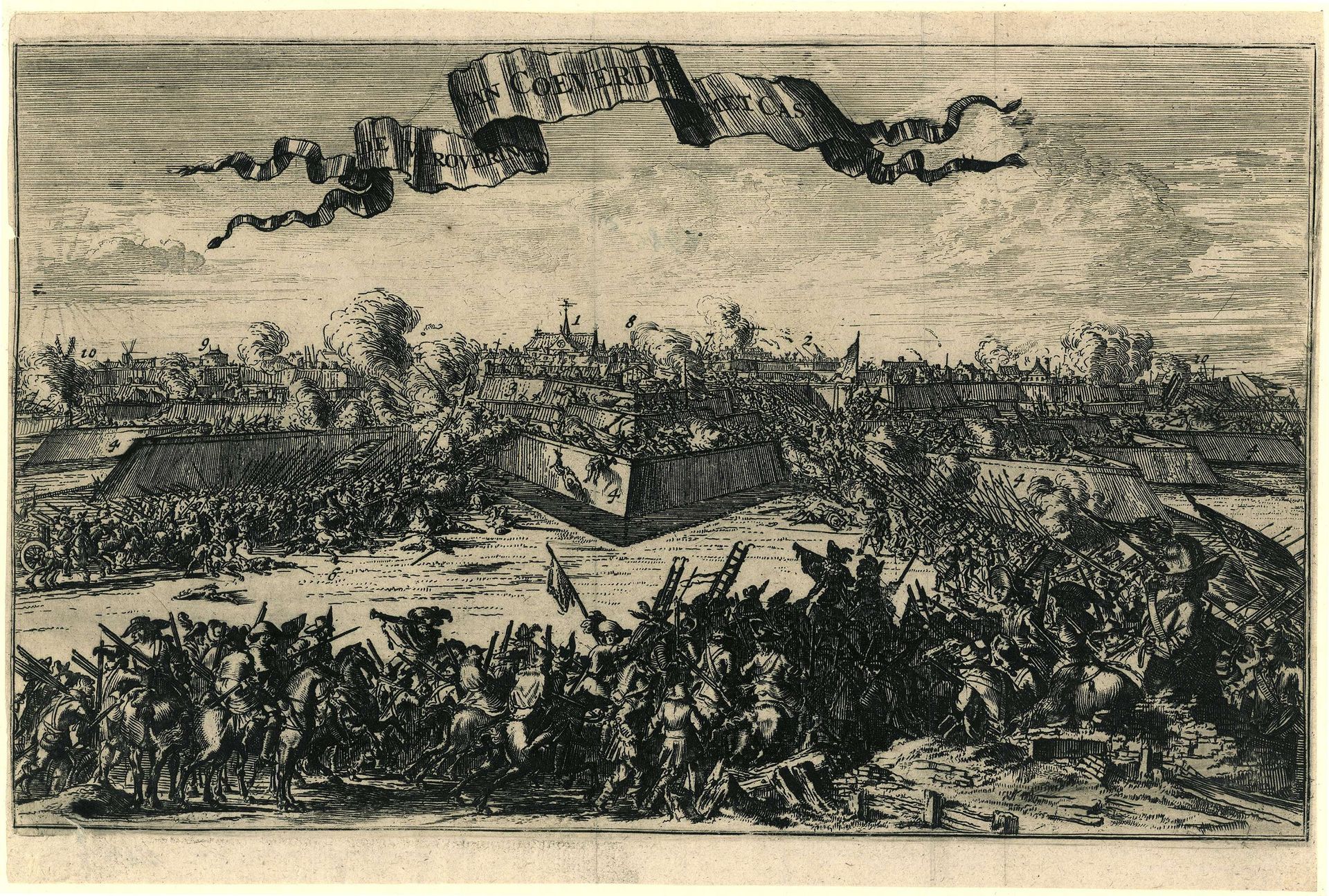 Verovering van Coevorden op 30 december 1672 by Romeyn de Hooghe
