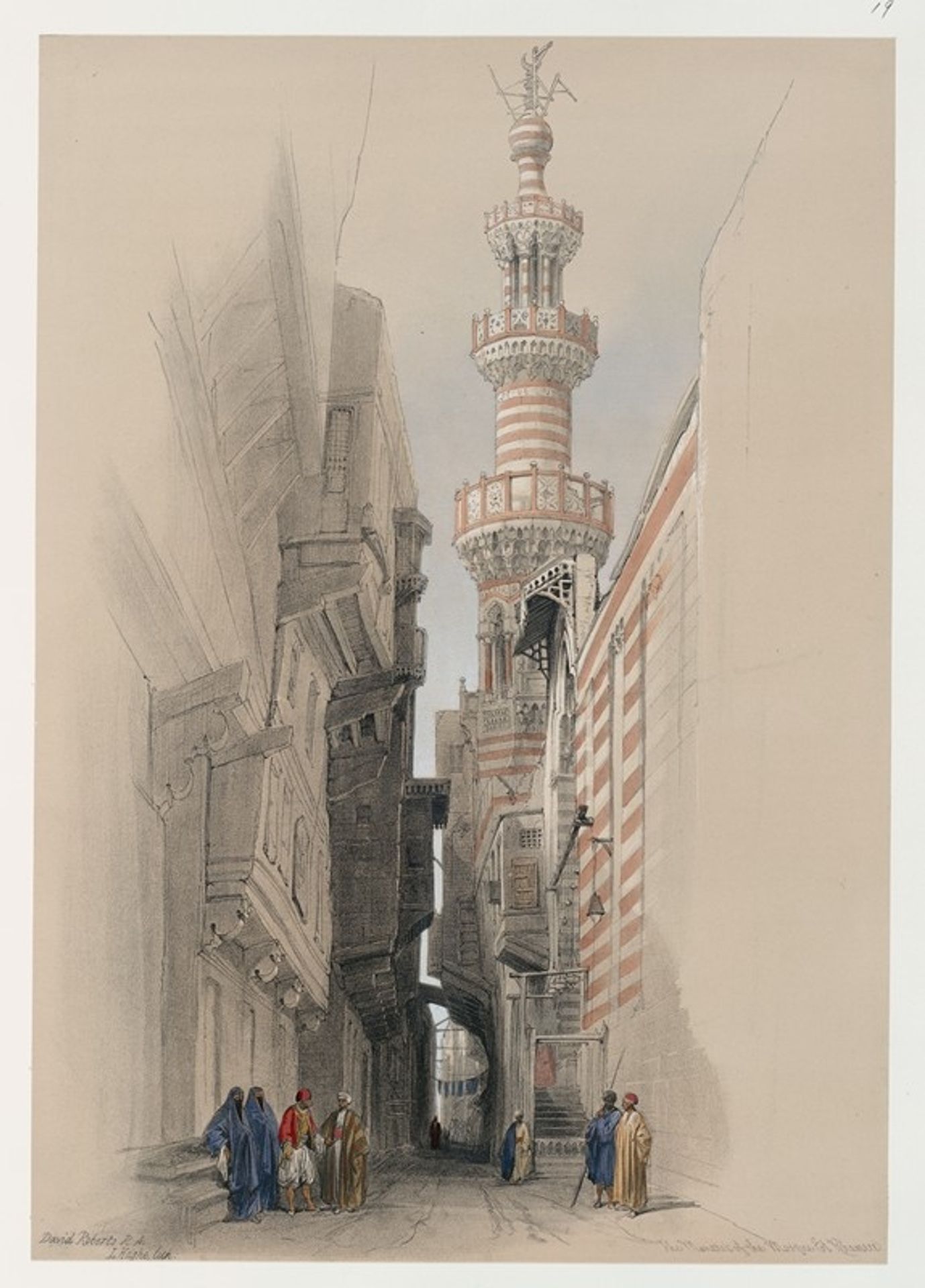The minaret of the Mosque El Rhamree. by David Roberts