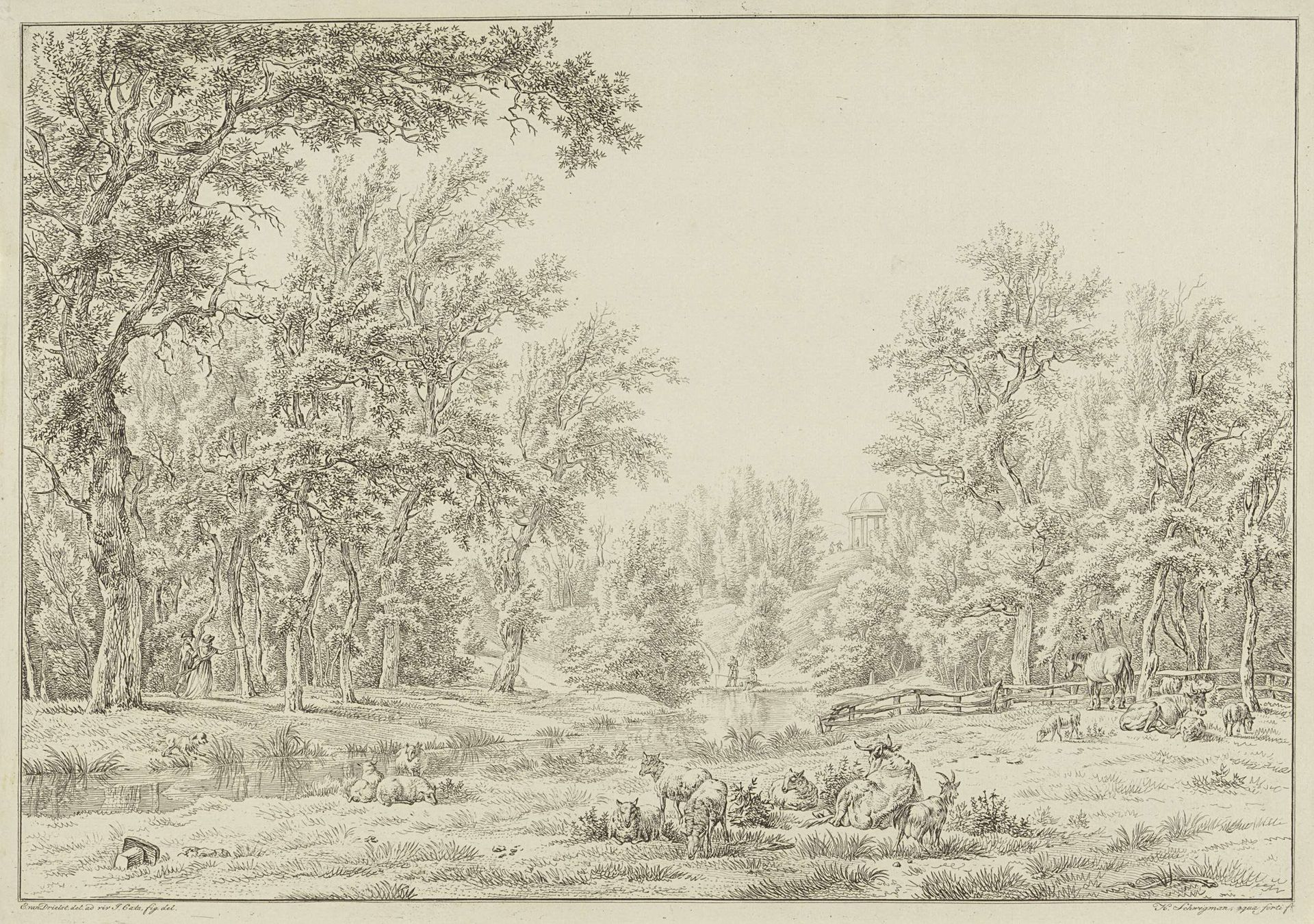 Vee op landgoed Elswout bij Overveen by Hendrik Schwegman