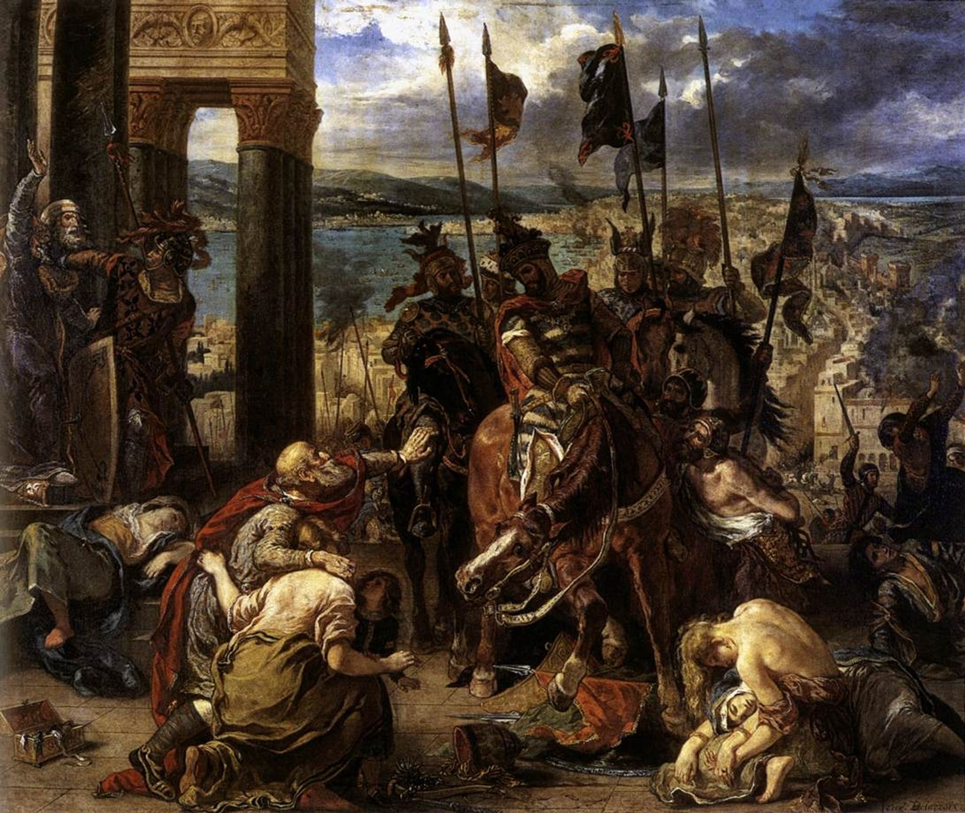 The Crusaders' entry into Constantinople, 12th April 1204 by Eugène Delacroix