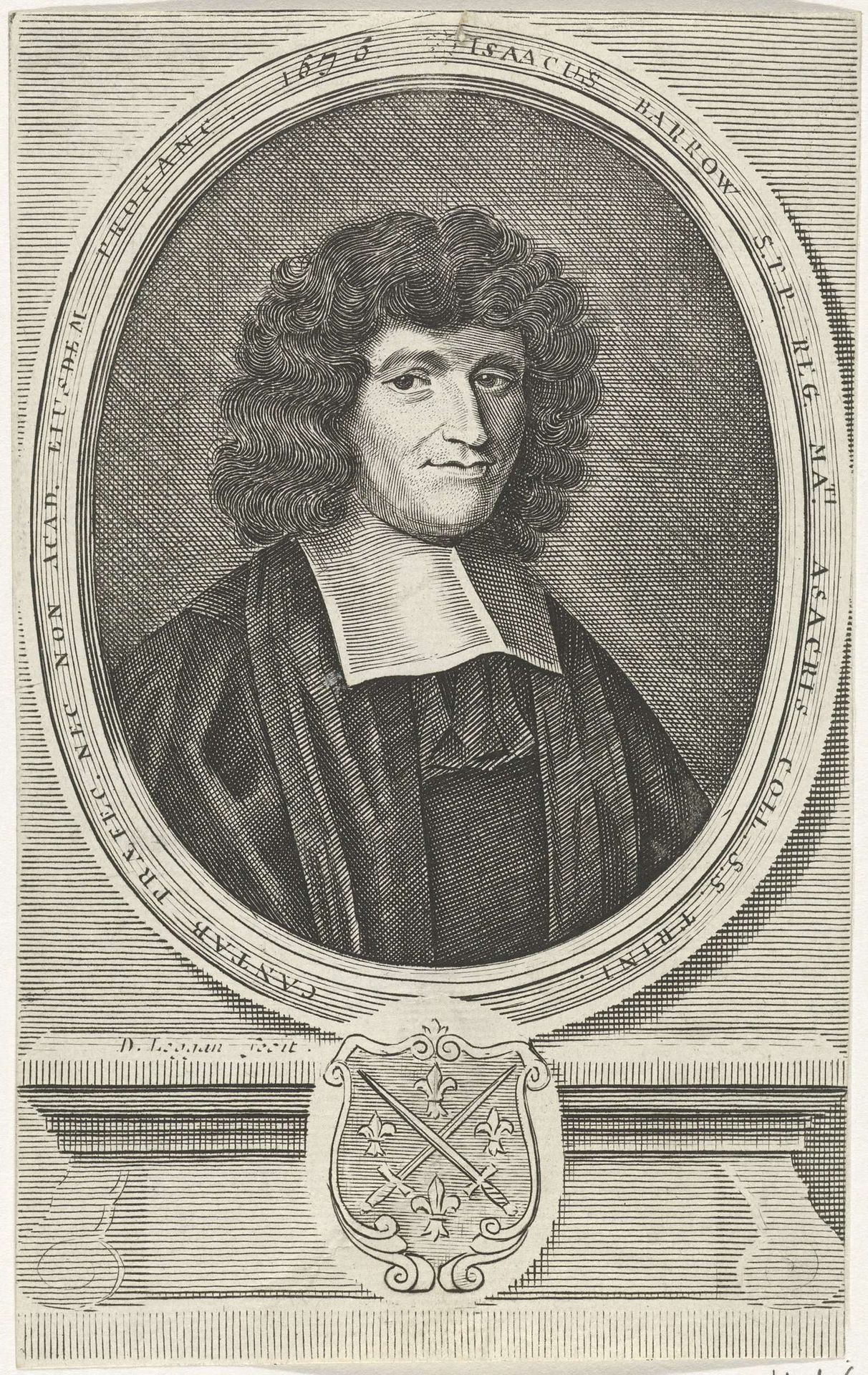 Portret van Isaac Barrow by David Loggan