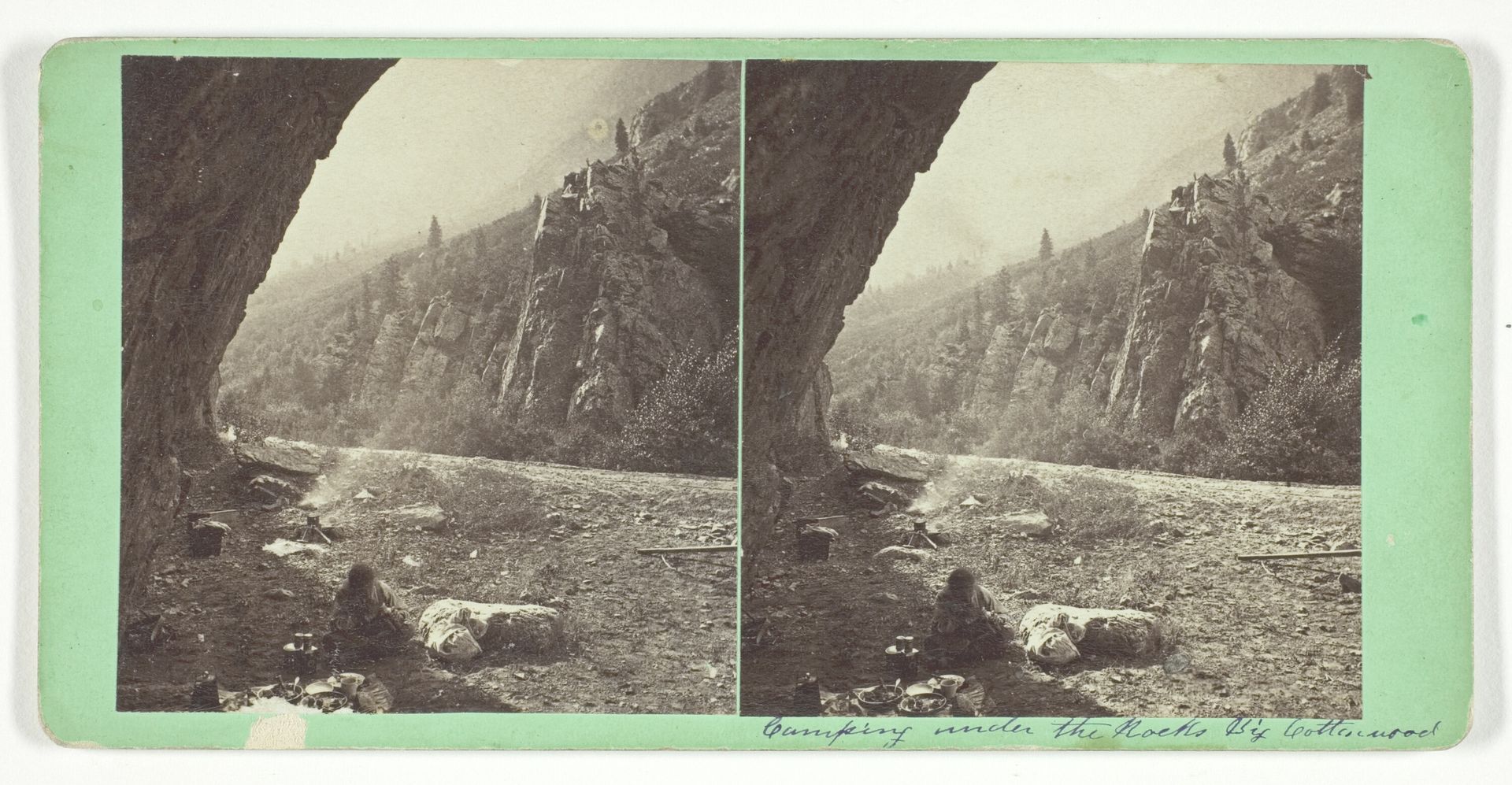 Camping Under the Rocks, Big Cottonwood by Charles Roscoe Savage