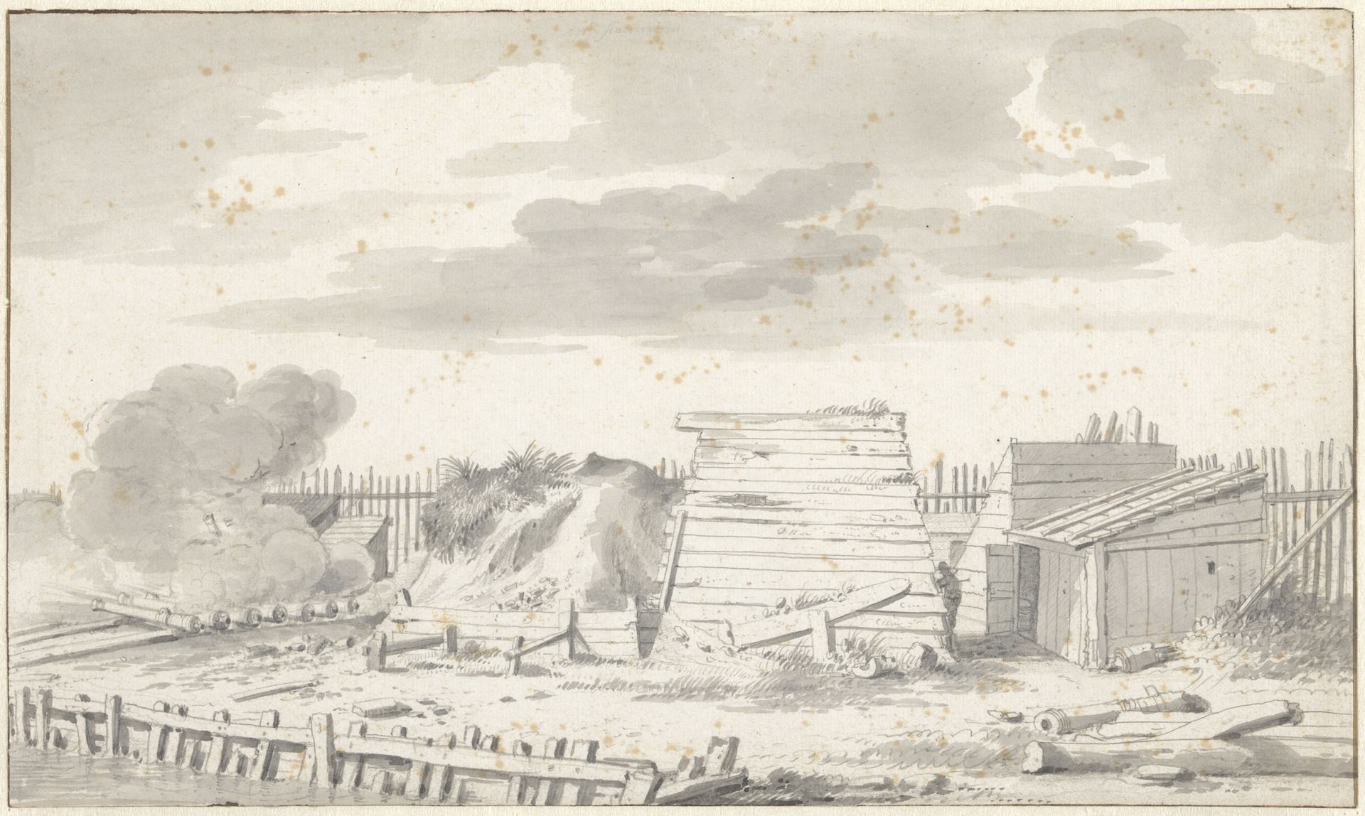 Beproeven van kanonnen by Jan van der Heyden