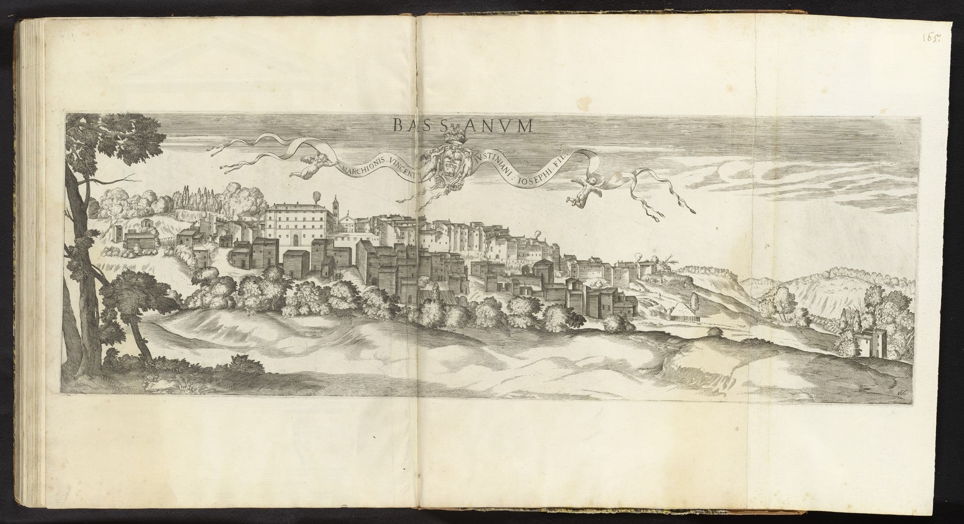 Gezicht op Bassano Romano by Valérien Regnard