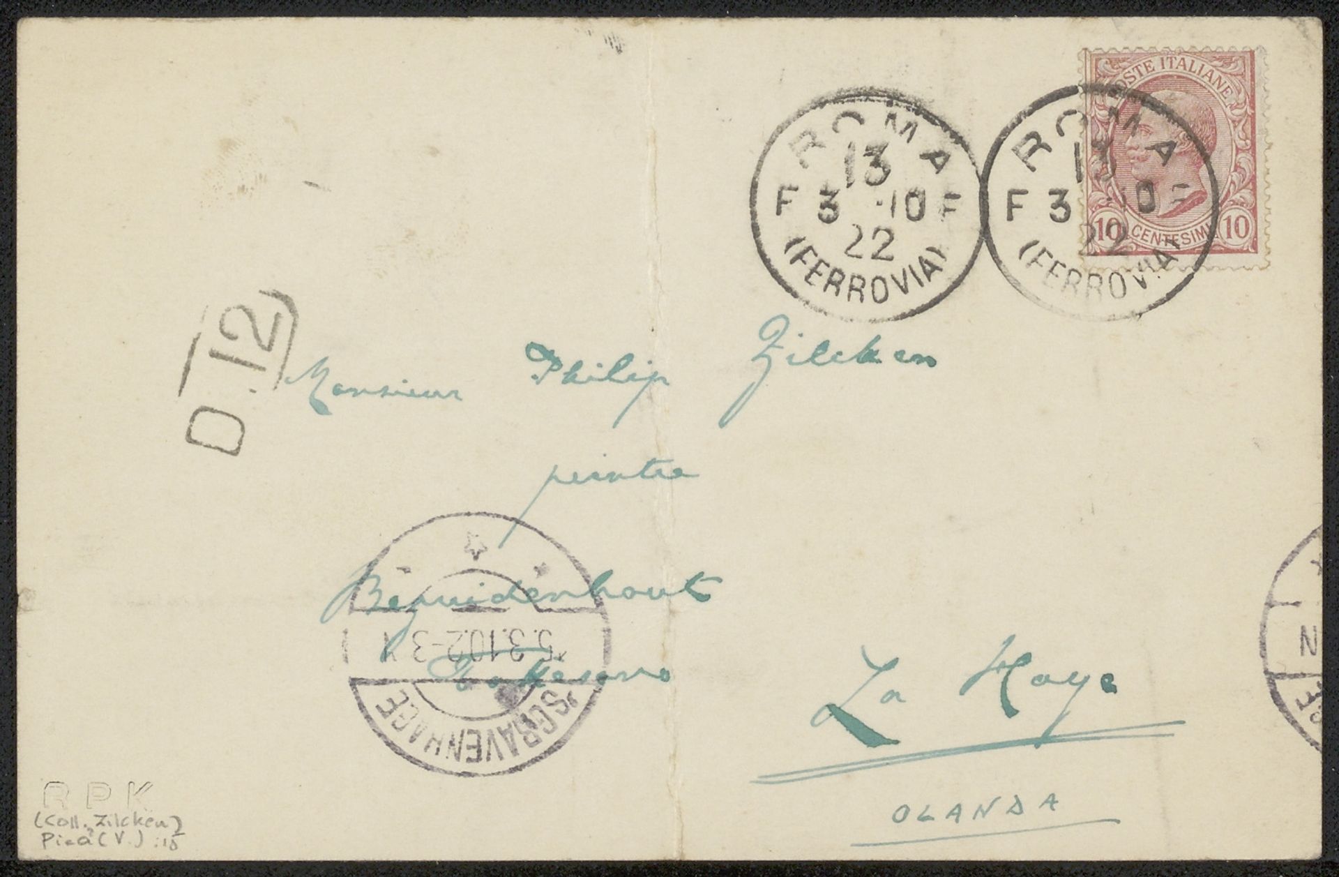 Brief aan Philip Zilcken by Vittorio Pica