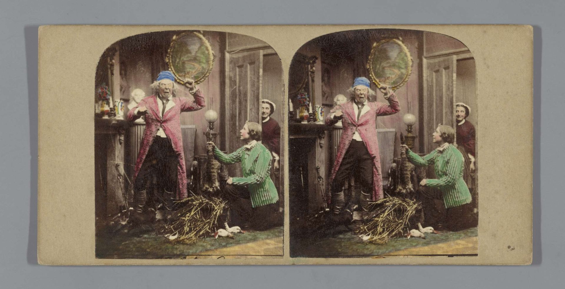 Tafereel in een huiskamer op 1 april by Anonymous