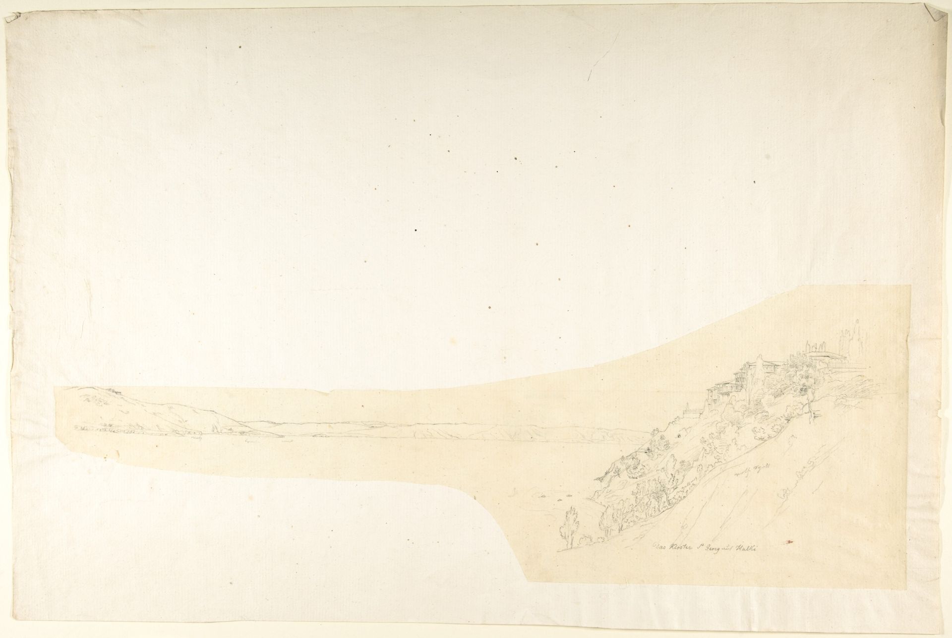Sketch of the Monastery of St. George Chalkis by Franz von Hauslab the Younger