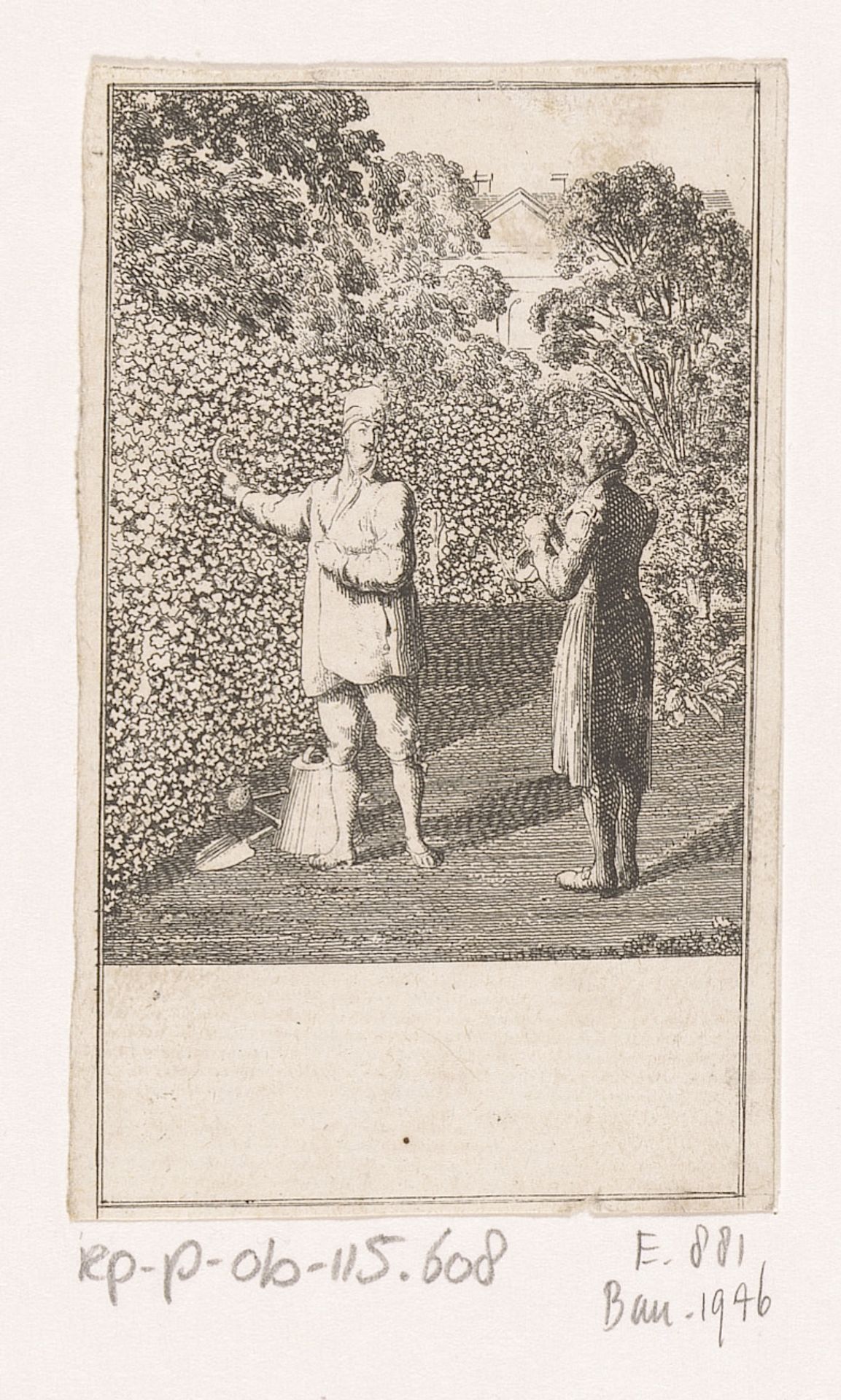 Spion verkleed als wijnboer op het landgoed van Coligny by Daniel Nikolaus Chodowiecki