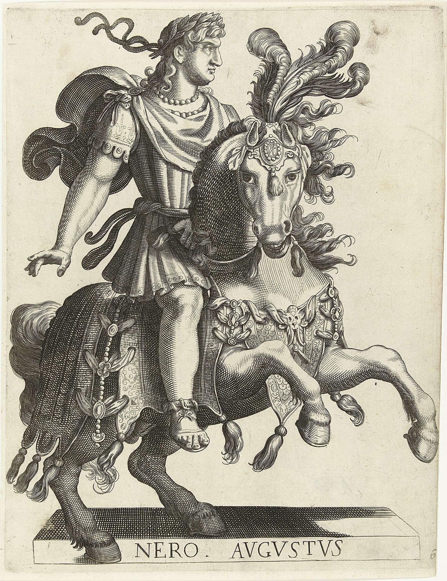 Ruiterportret van keizer Nero by Laurens Eillarts