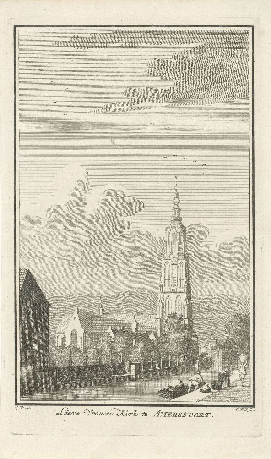 Gezicht op Onze-Lieve-Vrouwekerk te Amersfoort by Caspar Jacobsz. Philips