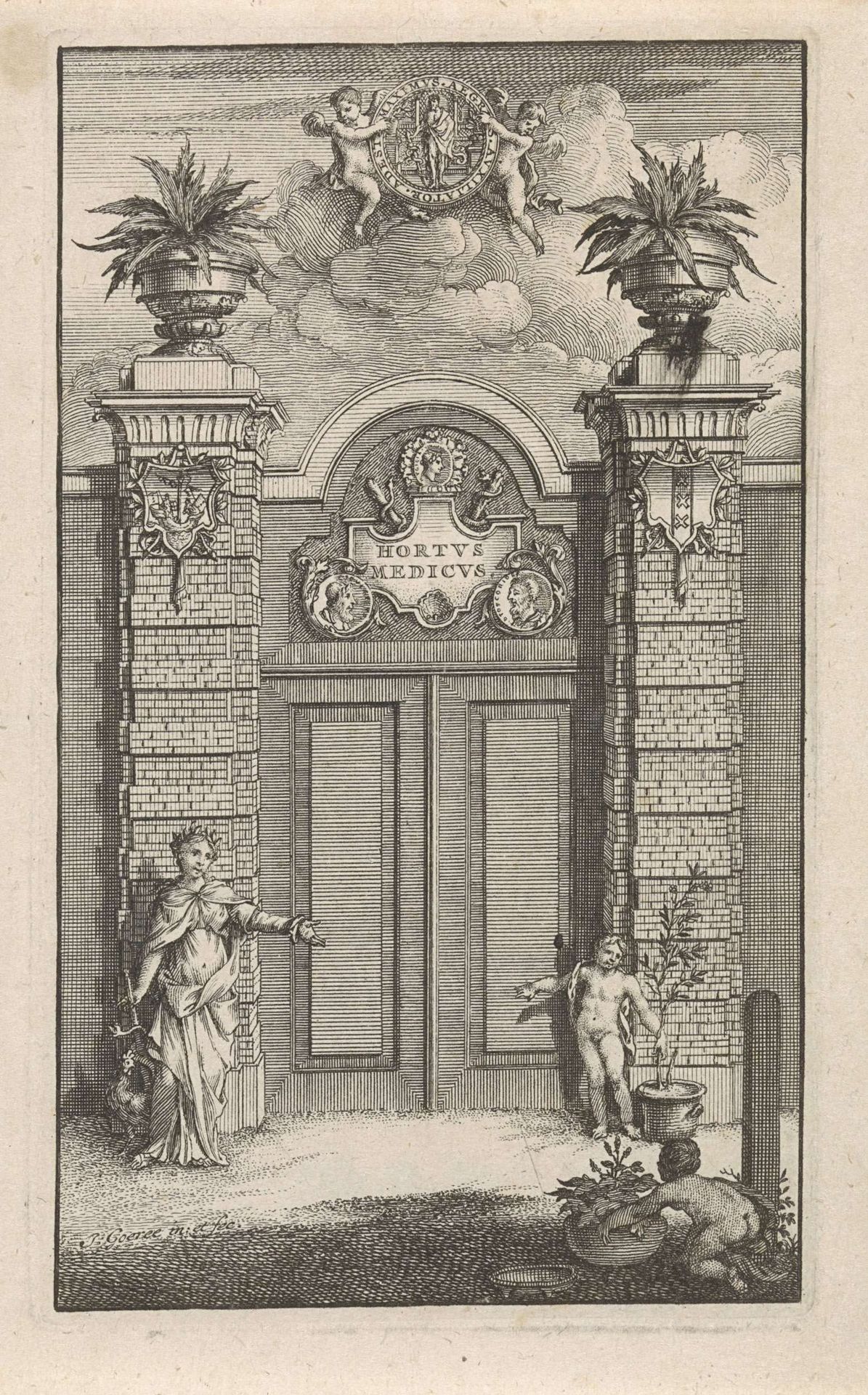 Poort van de Hortus Medicus van Amsterdam by Jan Goeree
