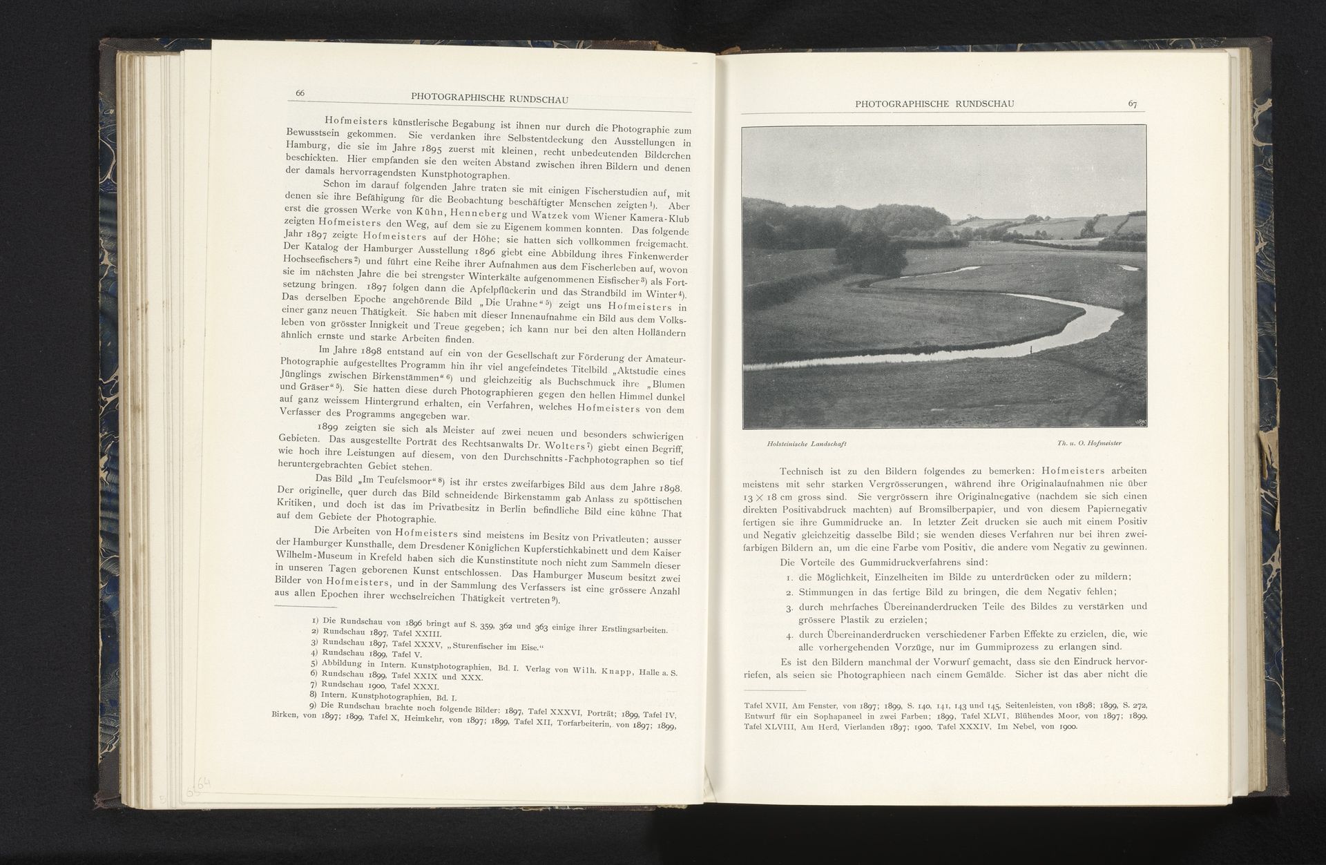 Gezicht op een landschap met een sloot by Th. u. O. Hofmeister