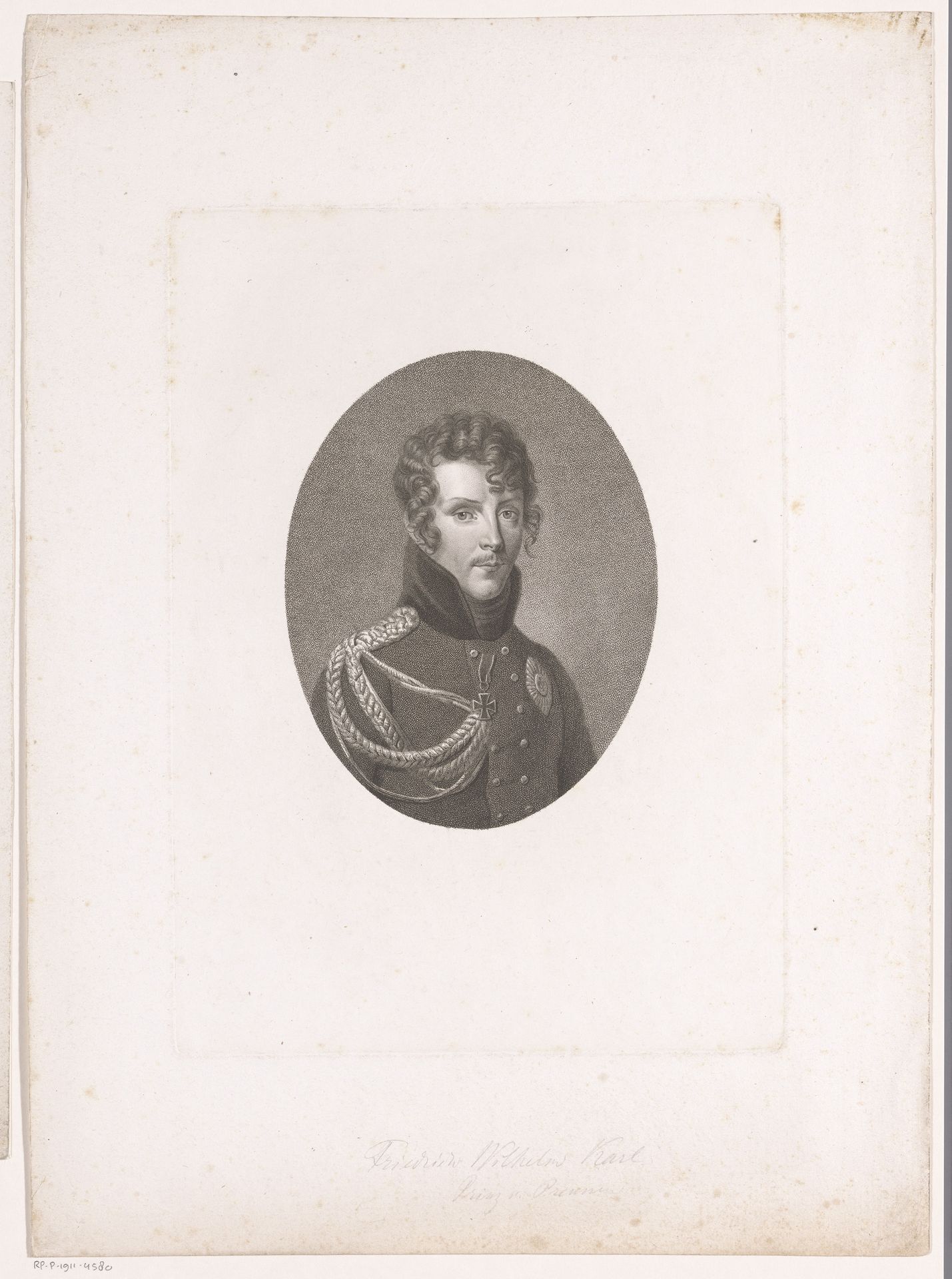 Portret van Friedrich Wilhelm Karl van Pruisen by Friedrich Wilhelm Bollinger