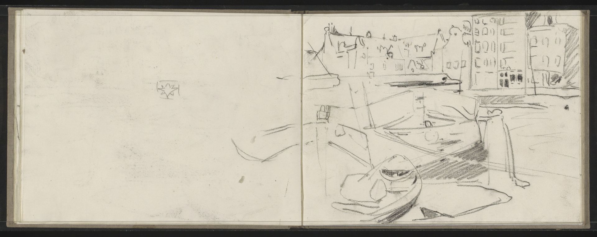 Stadsgezicht met schepen by Willem Witsen