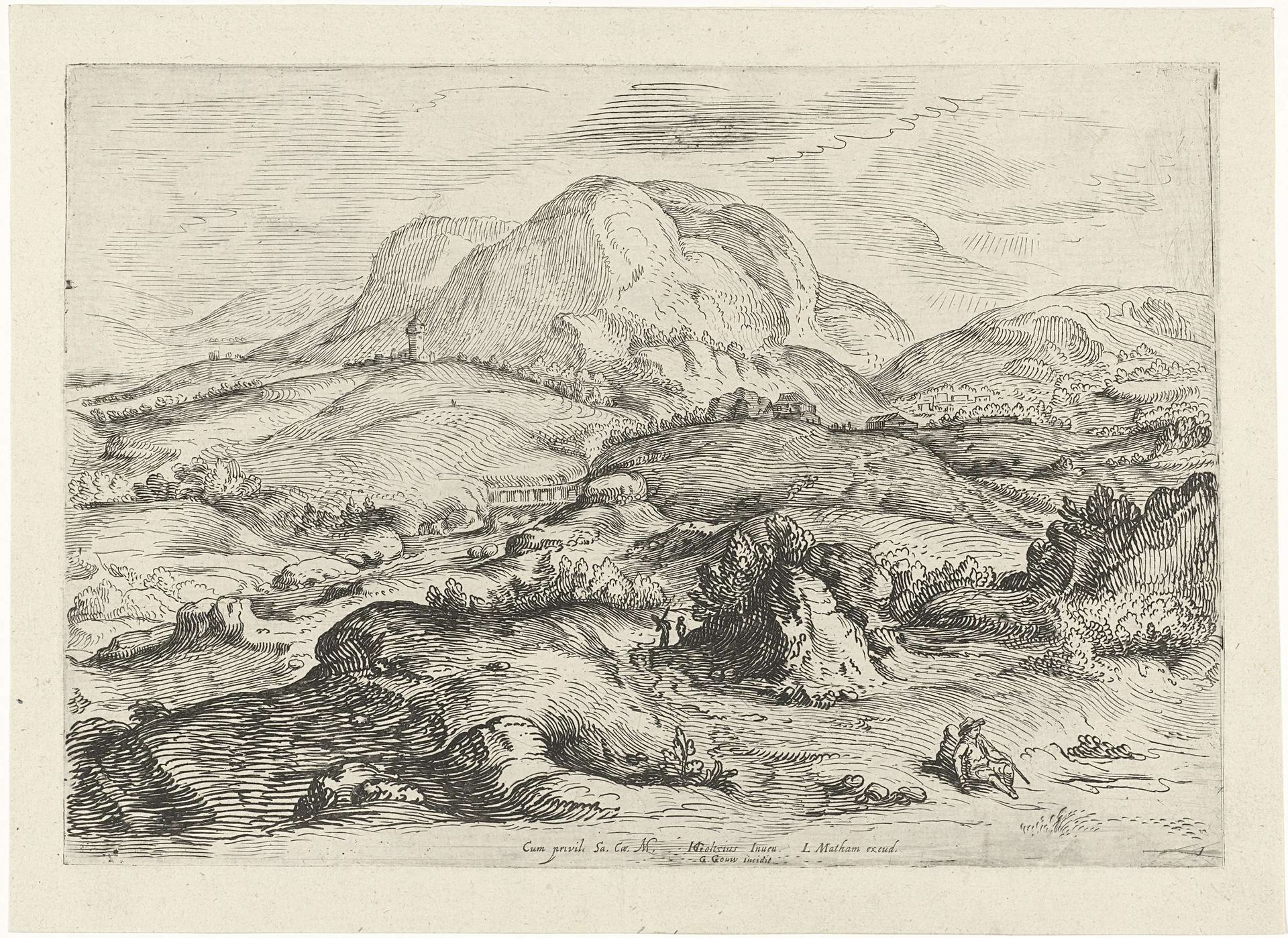 Berglandschap by Gerrit Gauw