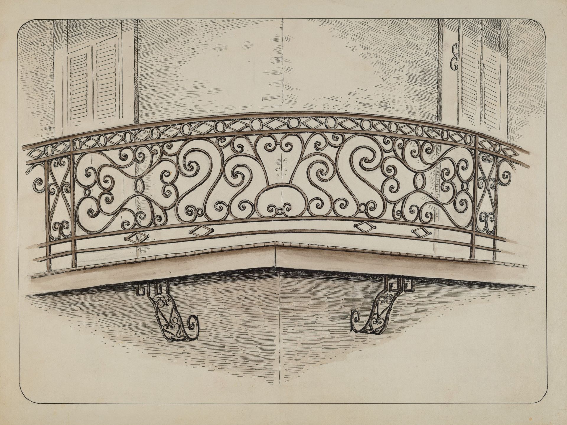 Wrought Iron Balcony by Al Curry