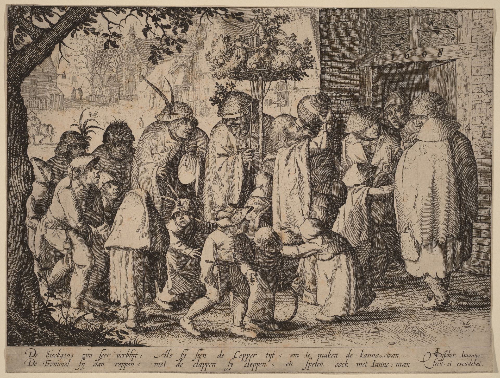 Procession of Feasting Lepers by Claes Jansz. Visscher