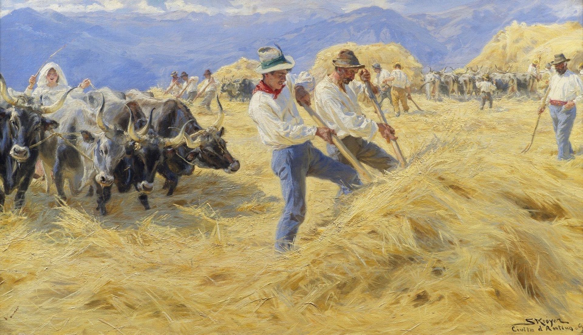 Threshing in the Abruzzi. Cività d’Antino by Peder Severin Krøyer