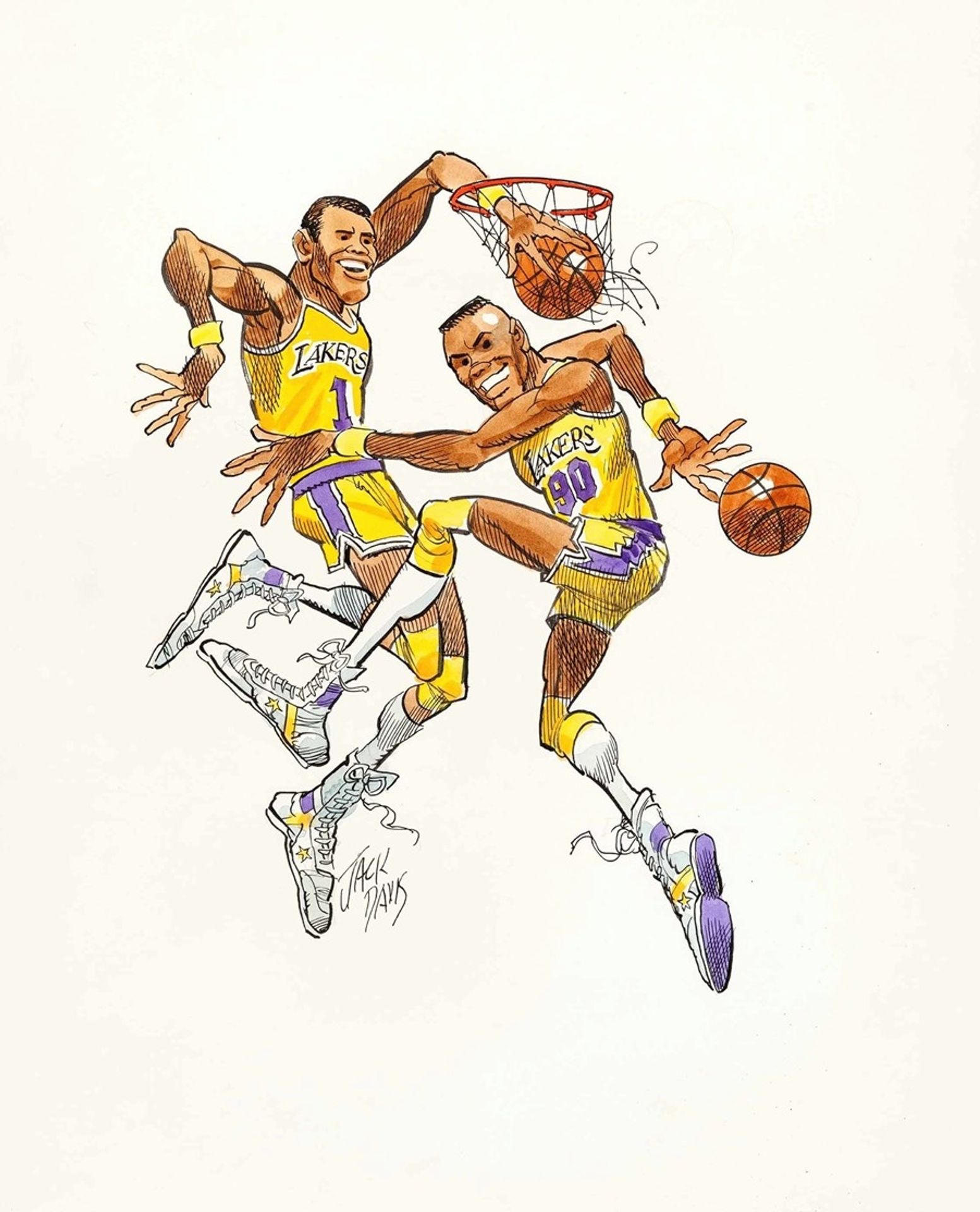 Los Angeles Lakers by Jack Davis