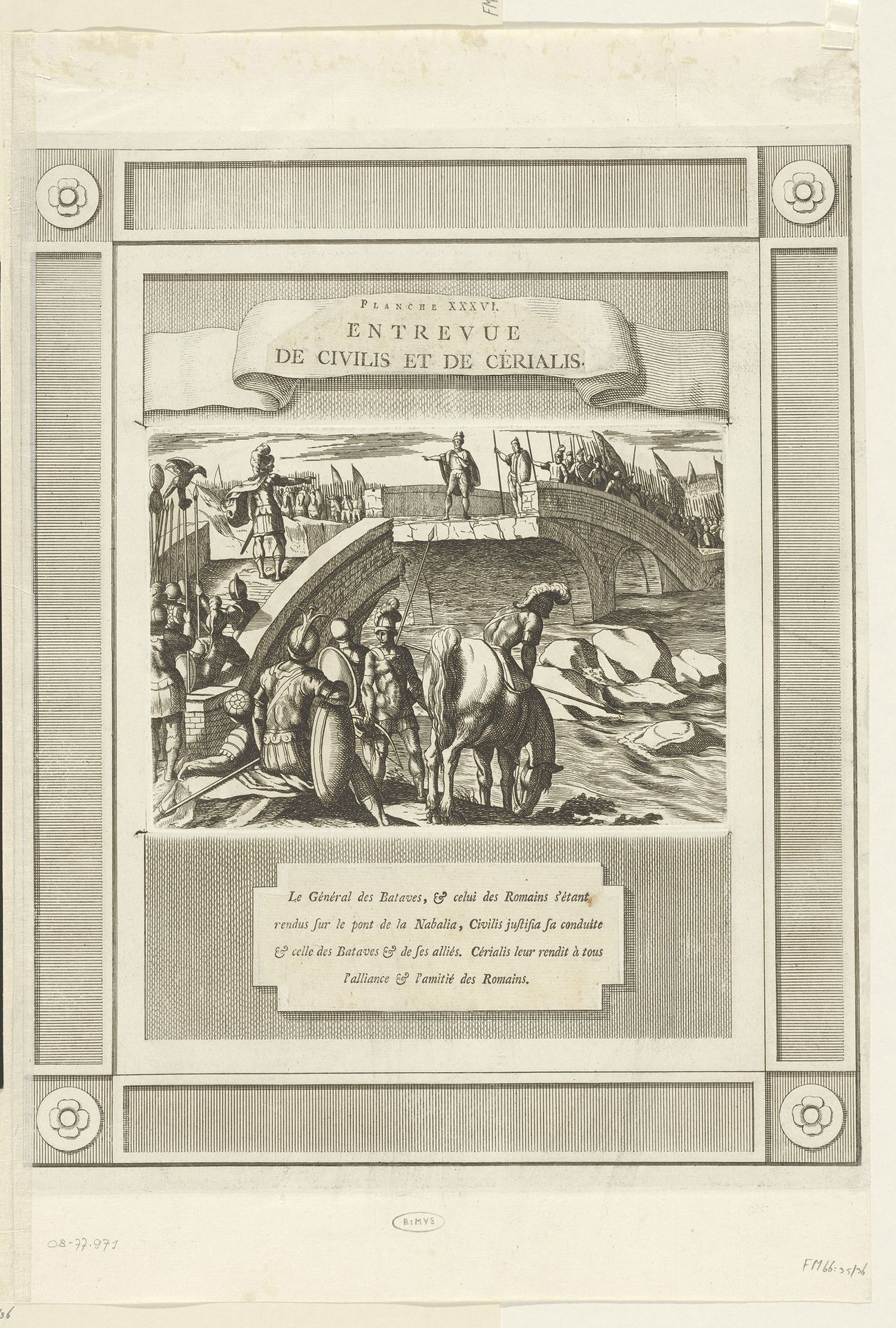 Civilis en Cerialis onderhandelen op de afgebroken brug, 69-70 by Anonymous