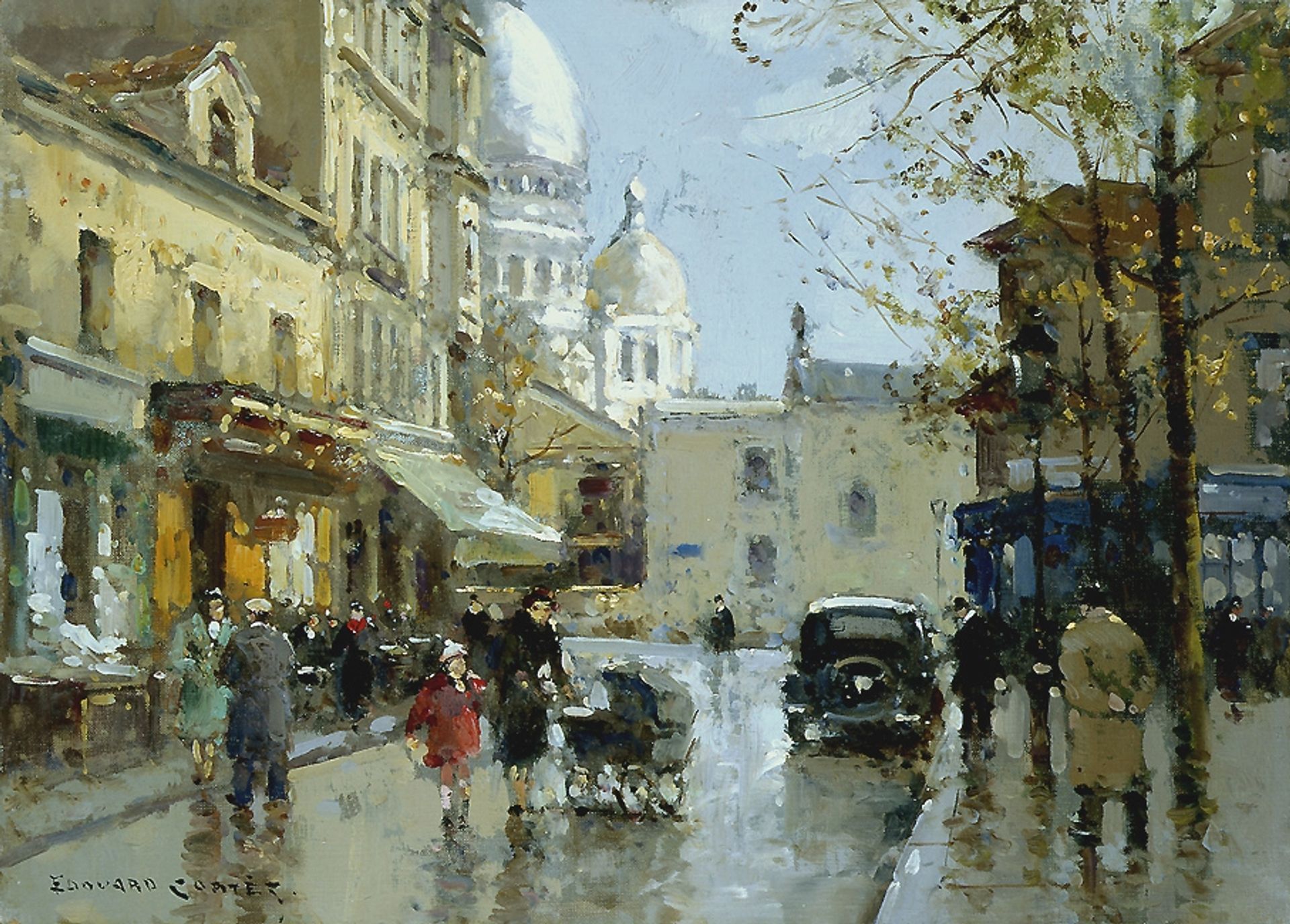Place from a knoll Montmartre by Edouard Cortes