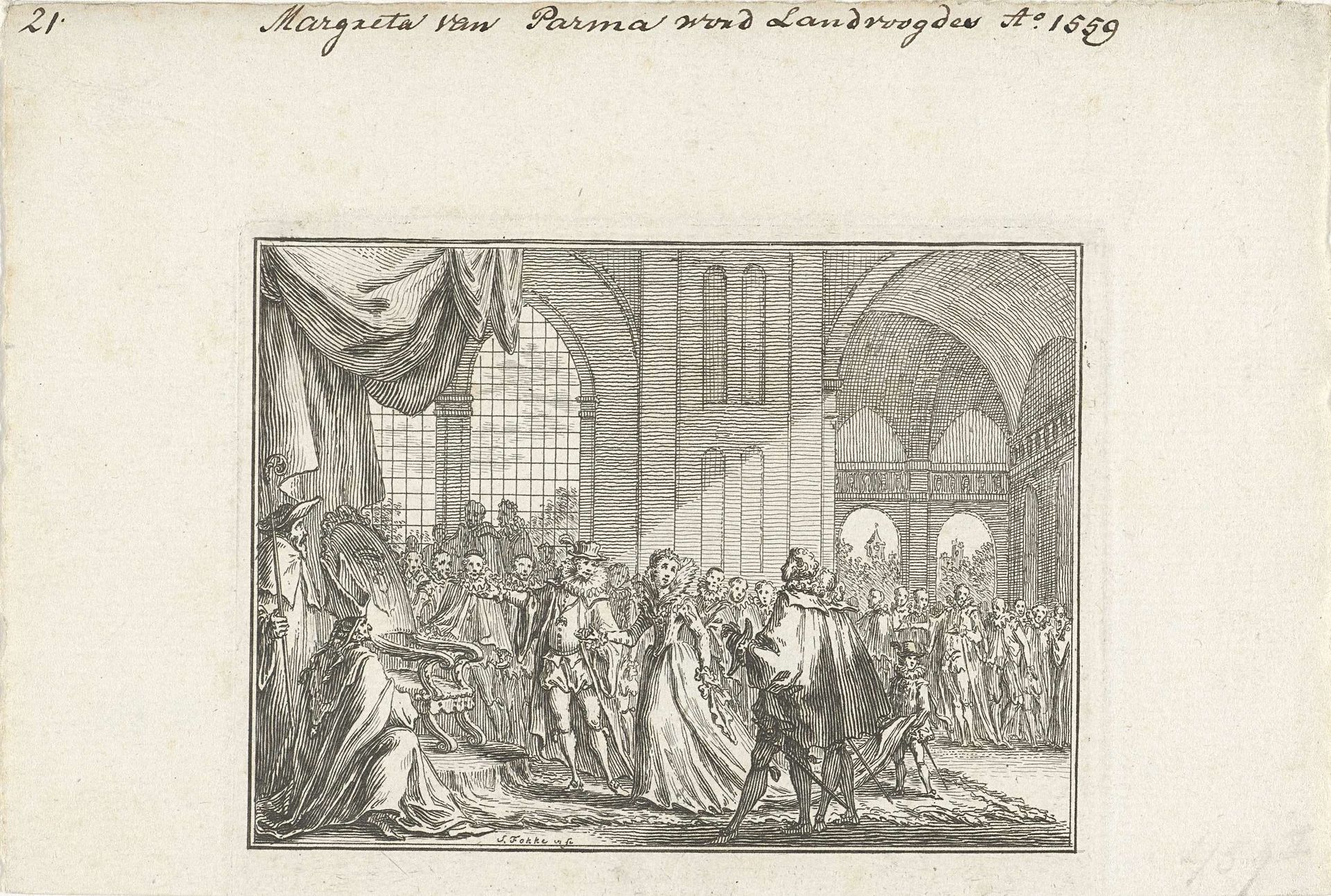 Margaretha van Parma wordt landvoogdes, 1559 by Simon Fokke