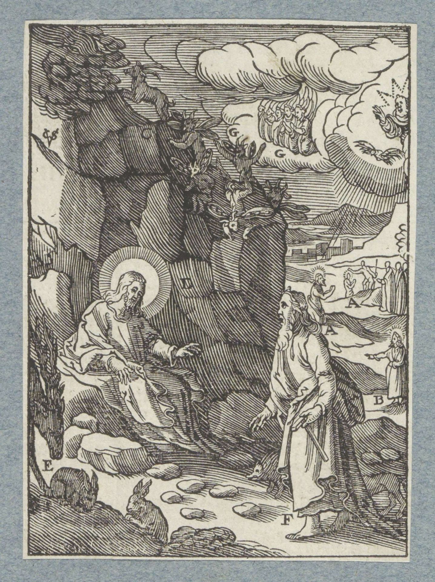 Christus in de wildernis by Christoffel van (II) Sichem