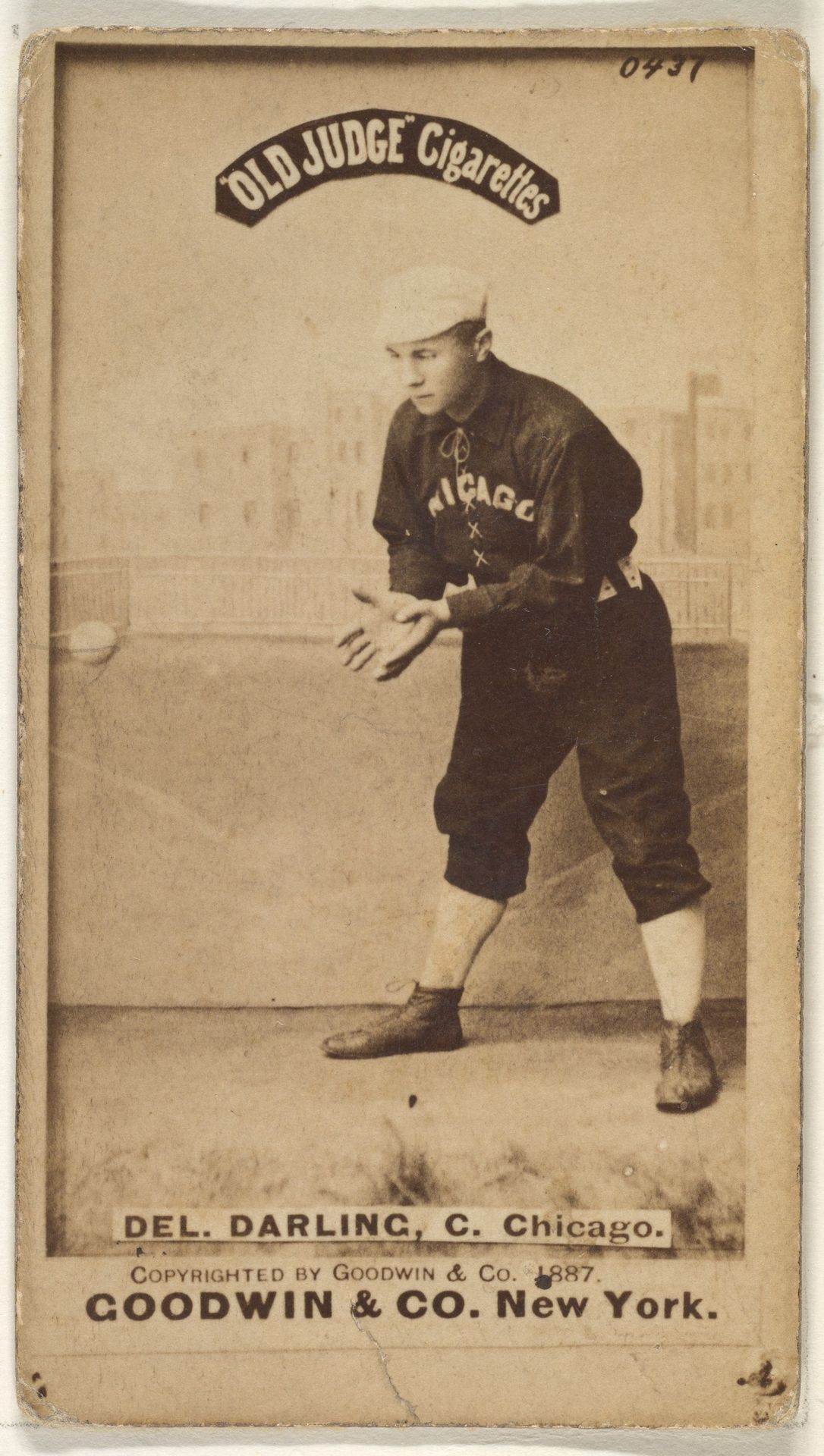 Dell Darling, Catcher, Chicago, from the Old Judge series (N172) for Old Judge Cigarettes by Goodwin & Company