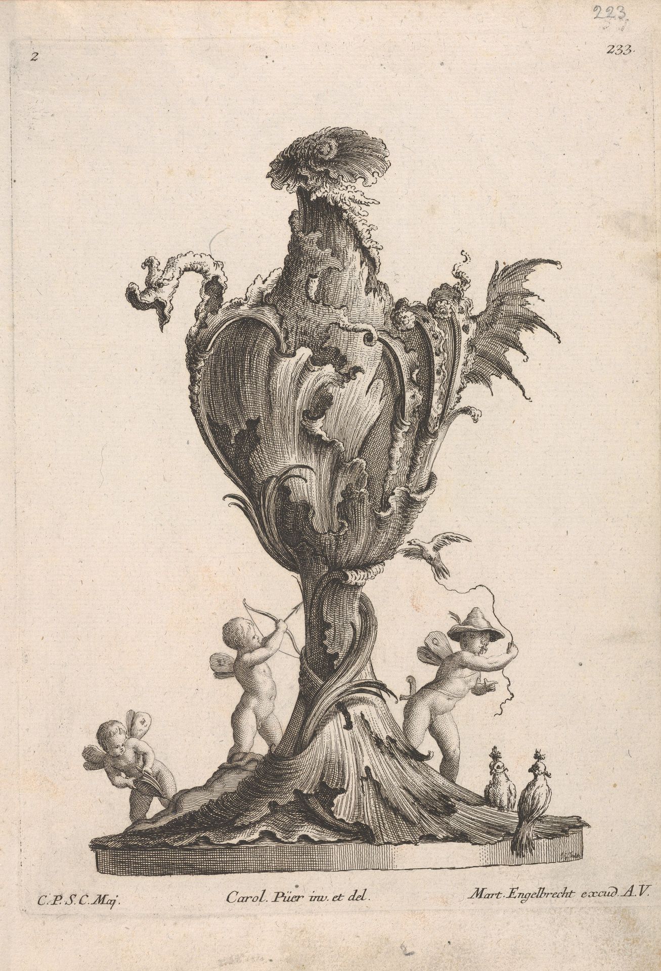 Plate 2 from Neu inventierte Vasi auf die neueste manier by Johann Gottlieb Thelot