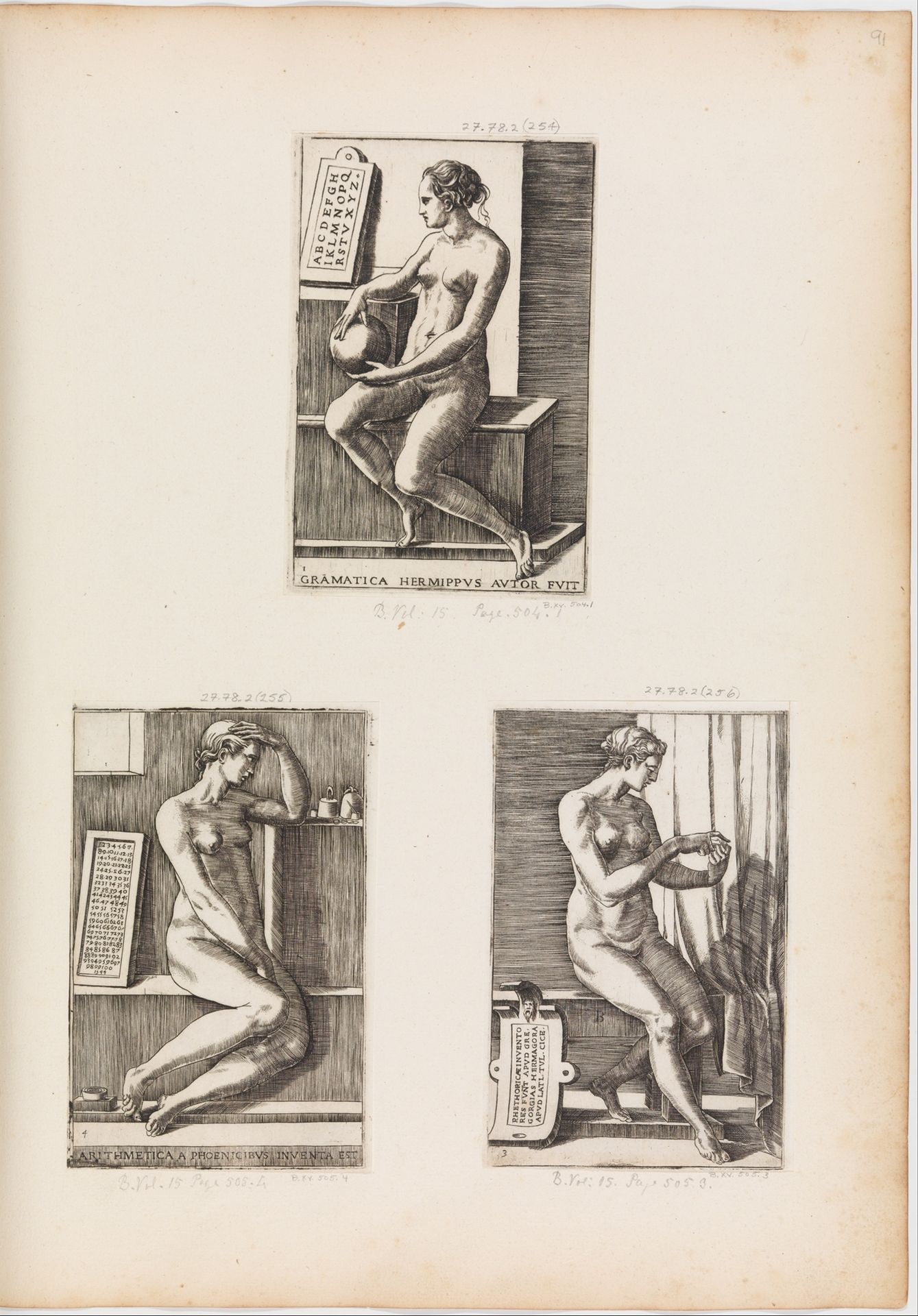 Arithmetic, from The Seven Liberal Arts, plate 4 by Monogrammist B