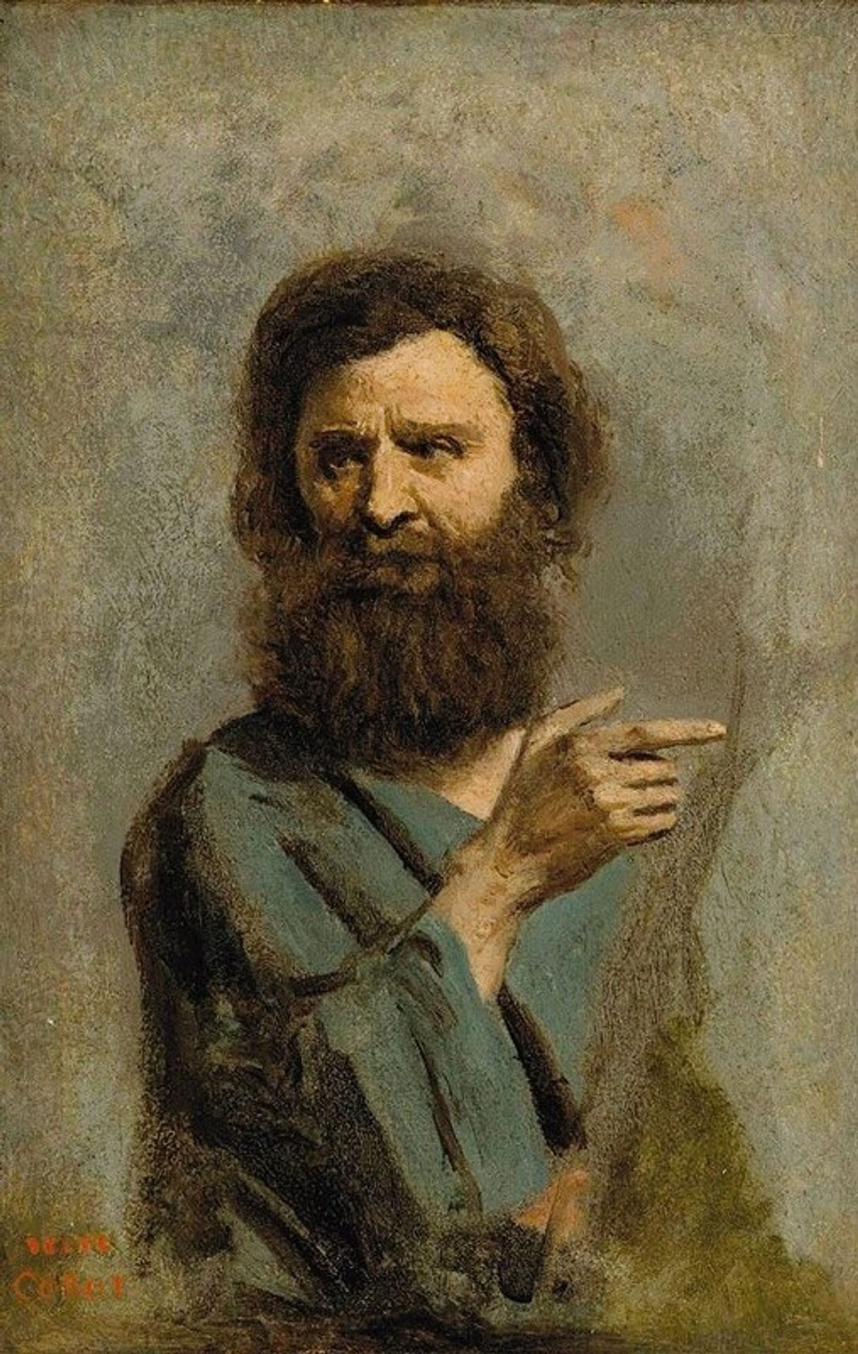 Head of a Bearded Man by Camille Corot