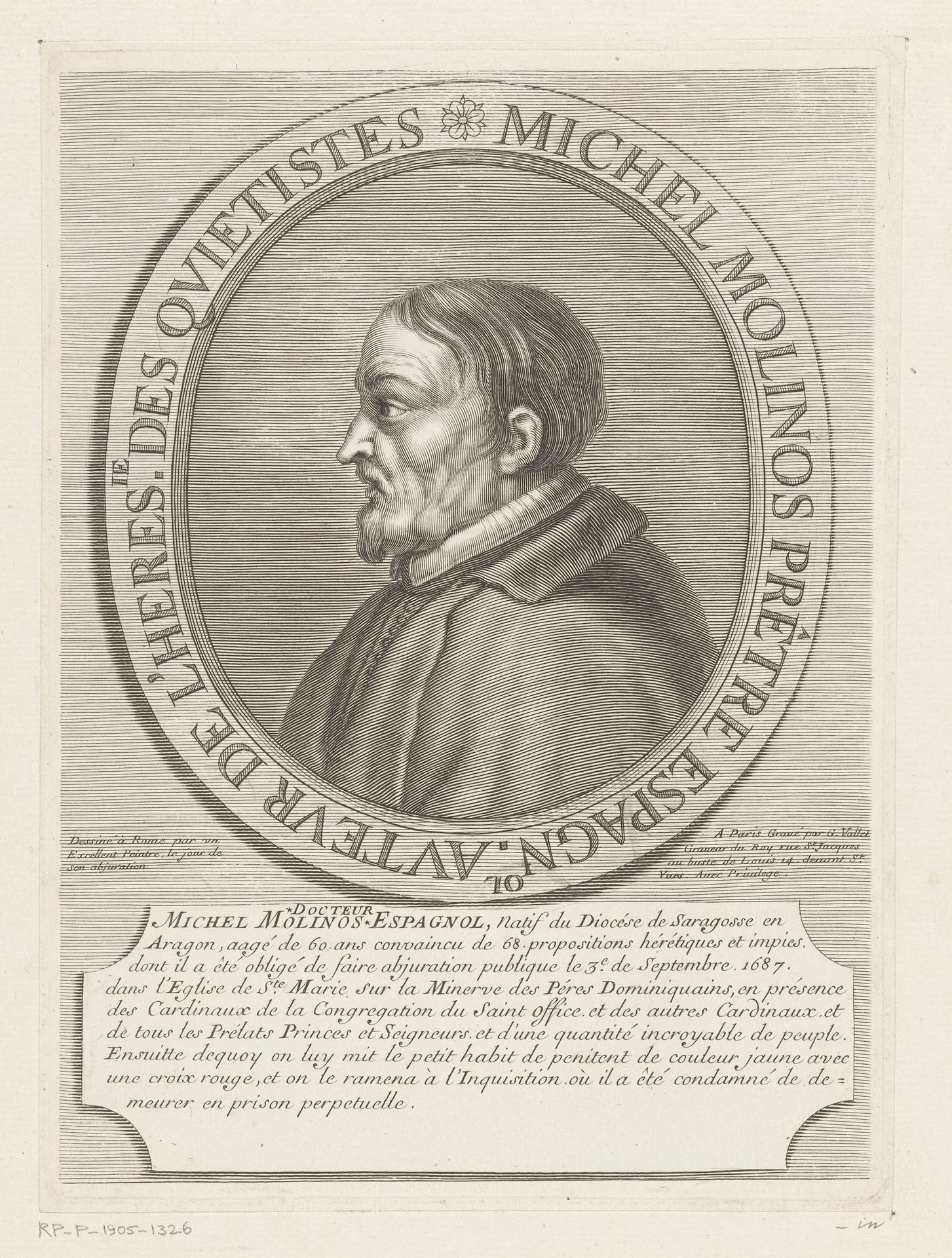 Portret van Miguel de Molinos by Guillaume Vallet
