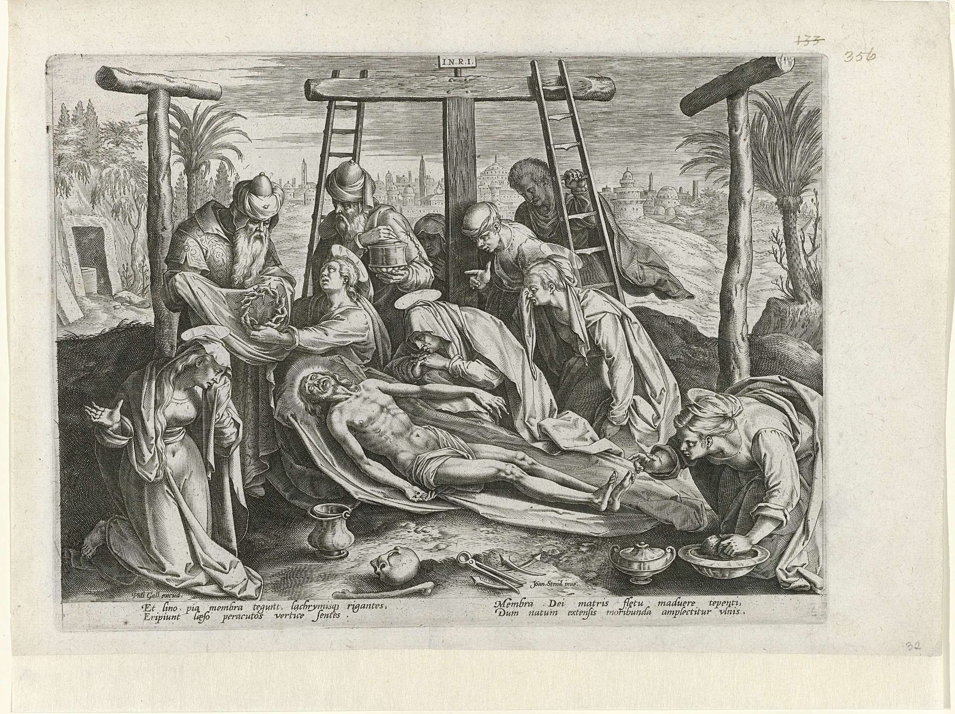 Balseming van Christus by Philips Galle