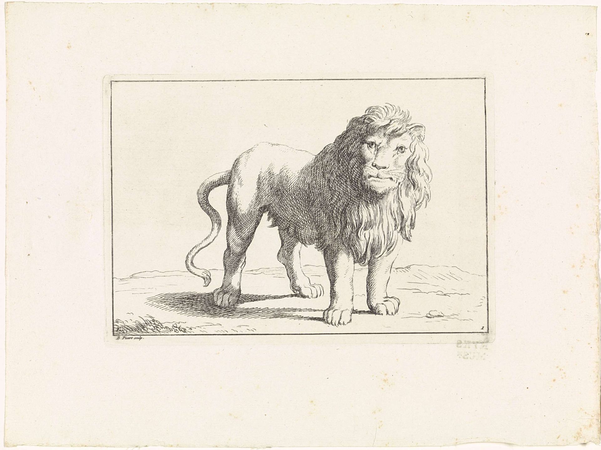 Landschap met leeuw by Bernard Picart