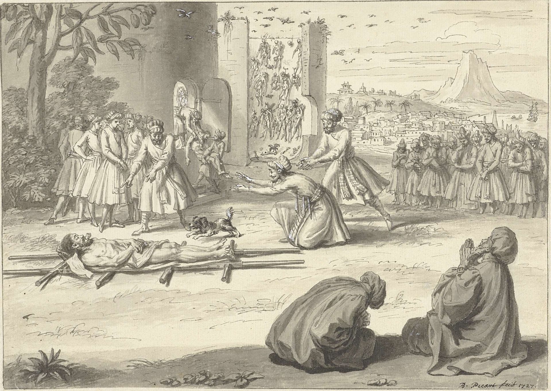 Begrafenisplechtigheid der Perzen by Bernard Picart