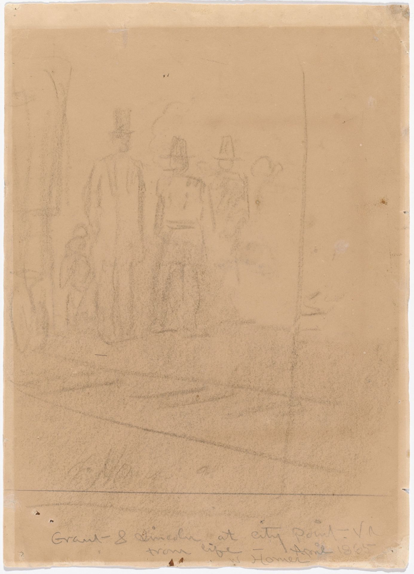 Grant and Lincoln at City Point, Virginia [recto] by Winslow Homer