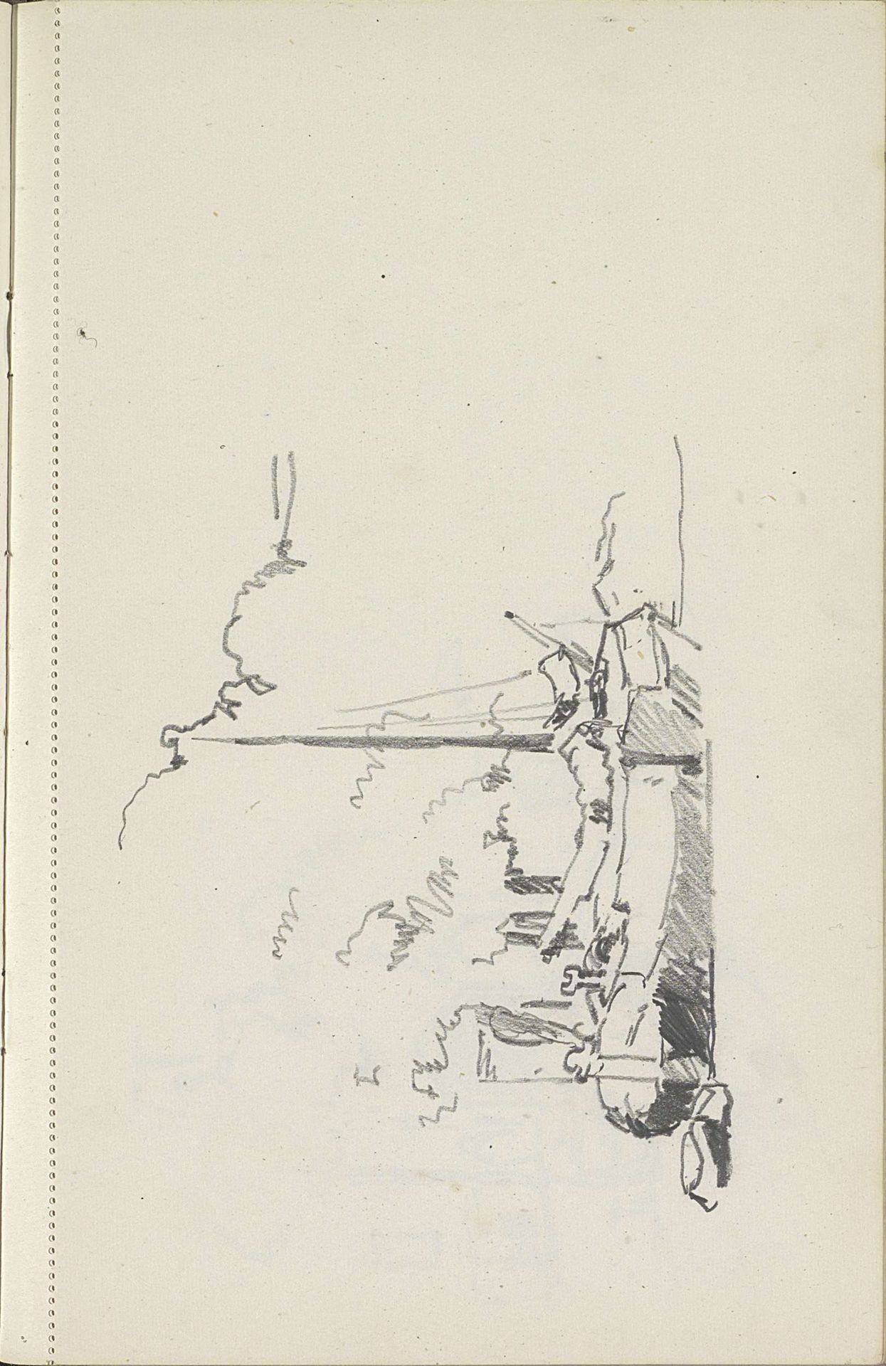Aangemeerde zeilboot by Cornelis Vreedenburgh