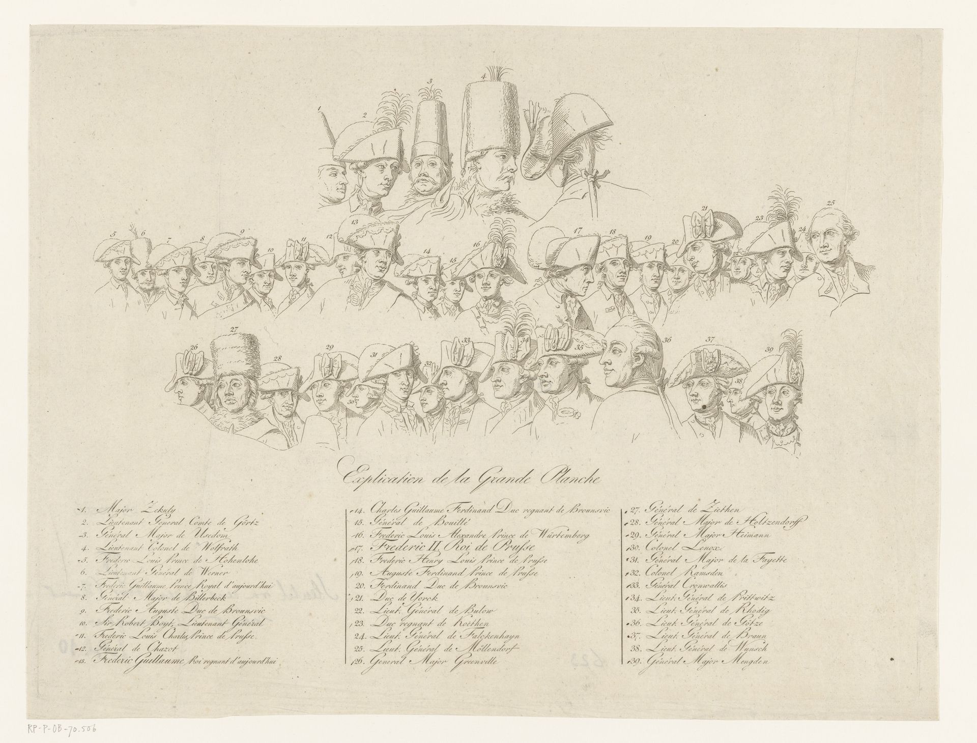 Verklaring van een prent met Frederik II van Pruisen by Johan Frederik Clemens
