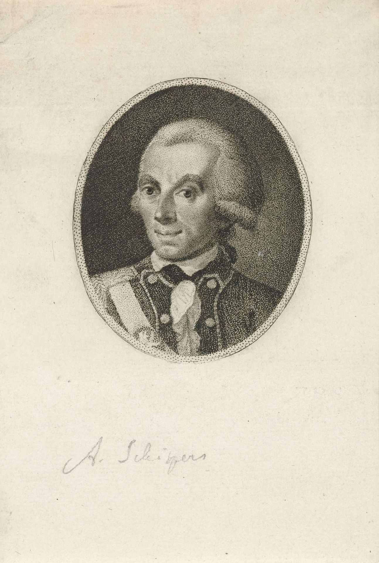 Portret van Albertus Schippers by François Joseph (I) Pfeiffer