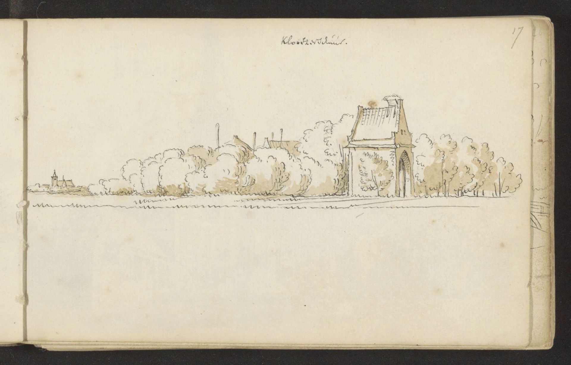 Gezicht op boerderij Kloosterschuur by Abraham de (II) Haen