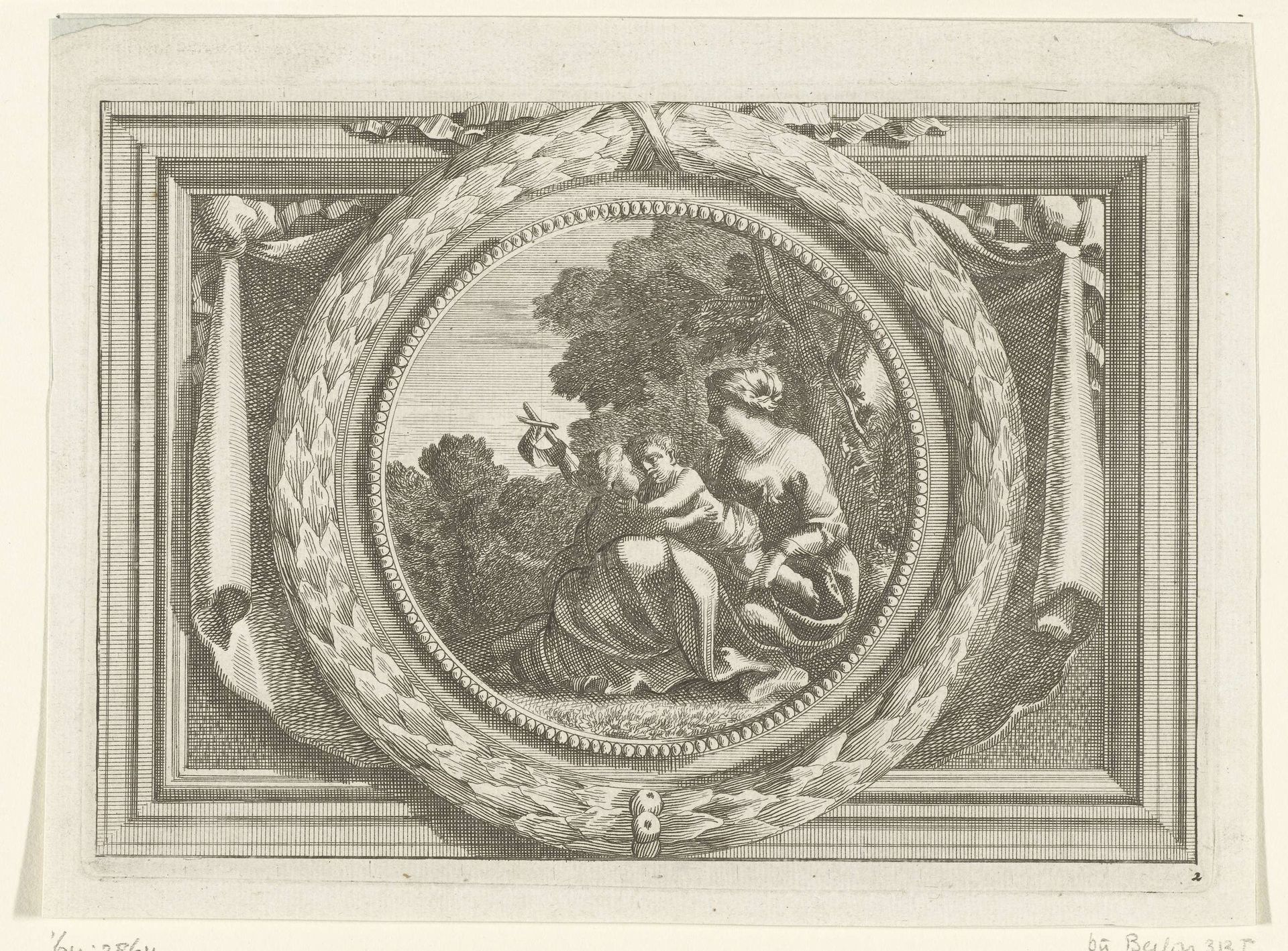 Medaillon met de Maagd, het Kind en Johannes de Doper by Anonymous