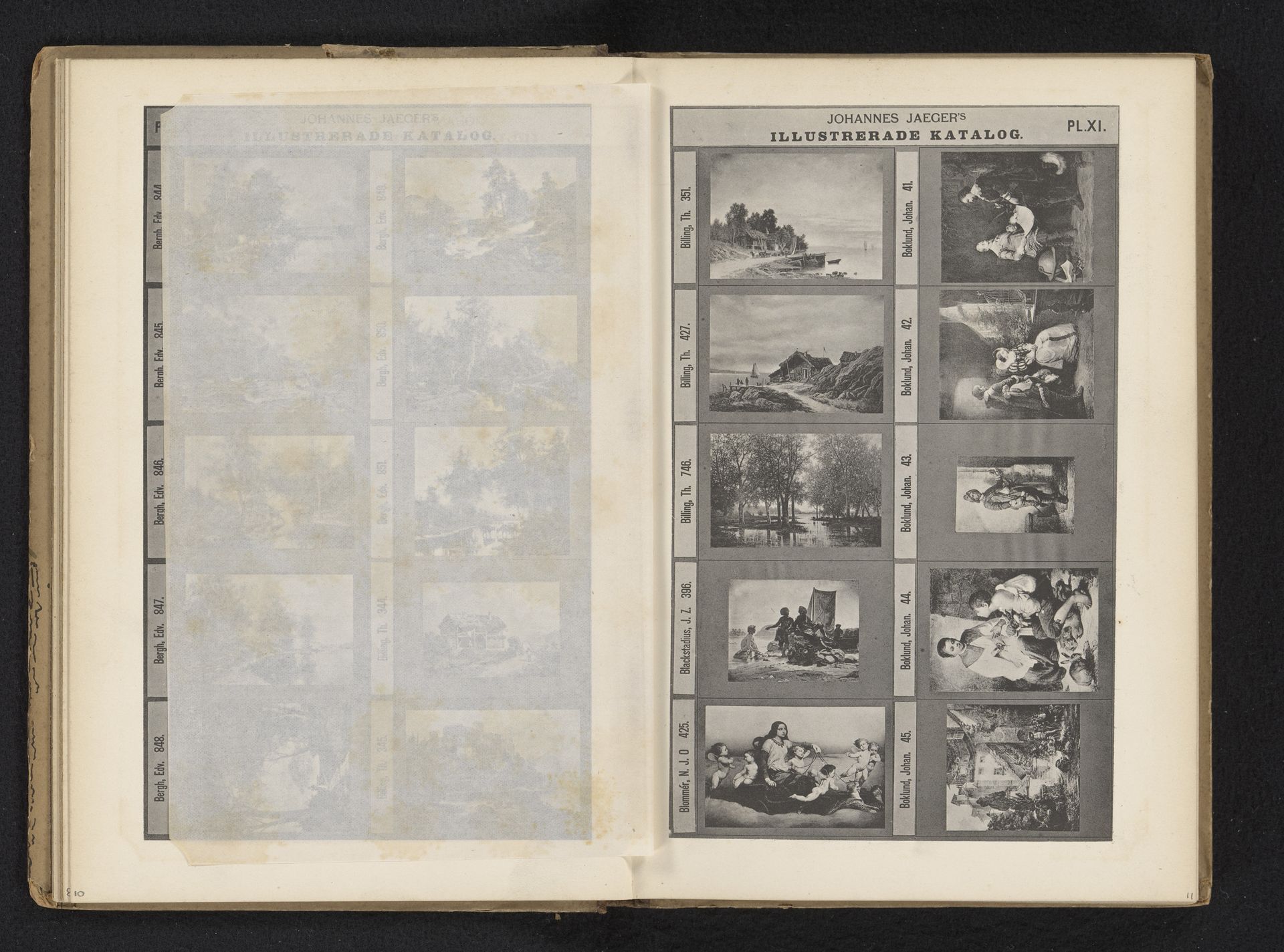 Fotoreproductie van tien schilderijen van landschappen en genretaferelen by Johannes Jaeger