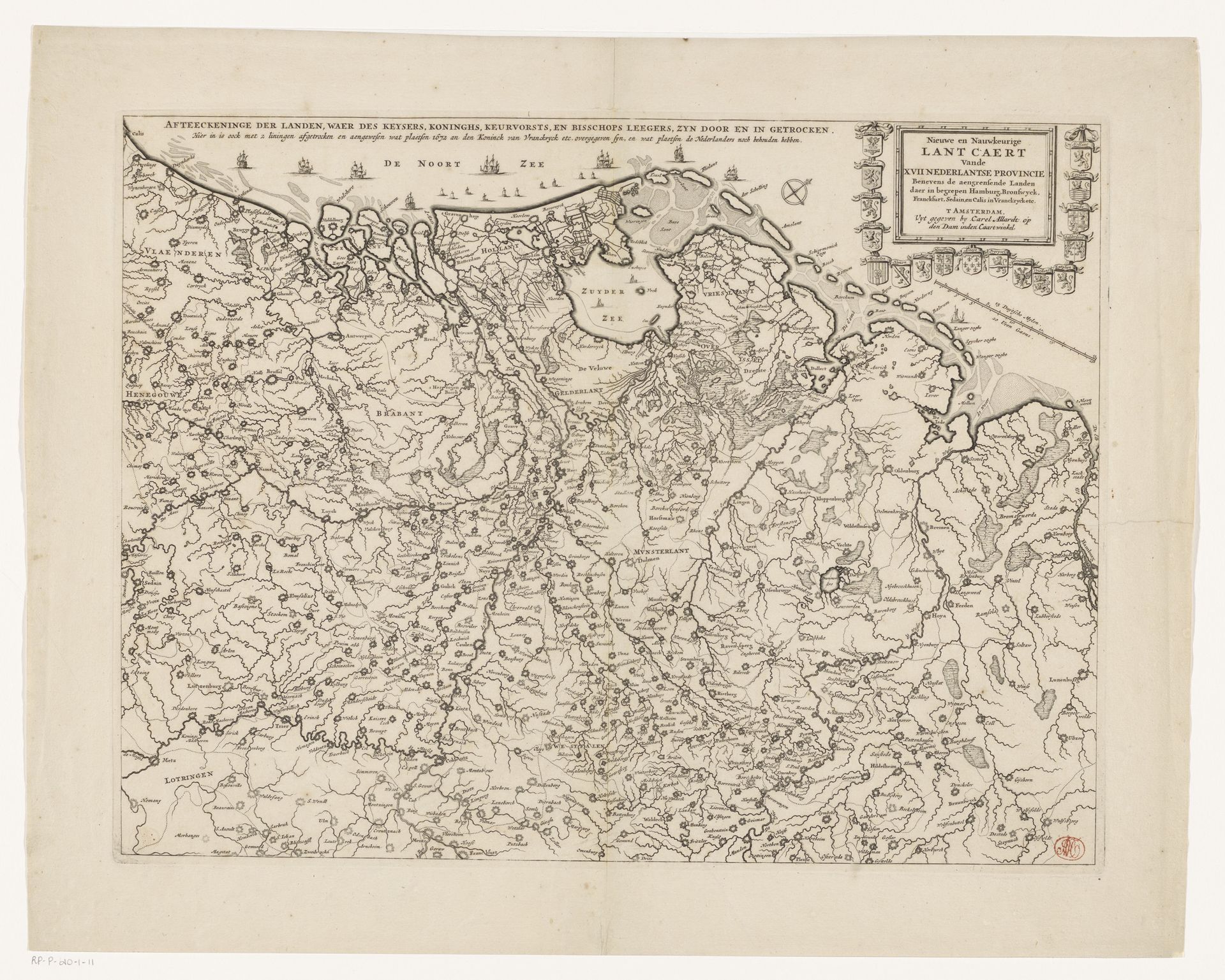 Kaart van de Nederlanden met de oorlogssituatie van 1672-73 by Anonymous