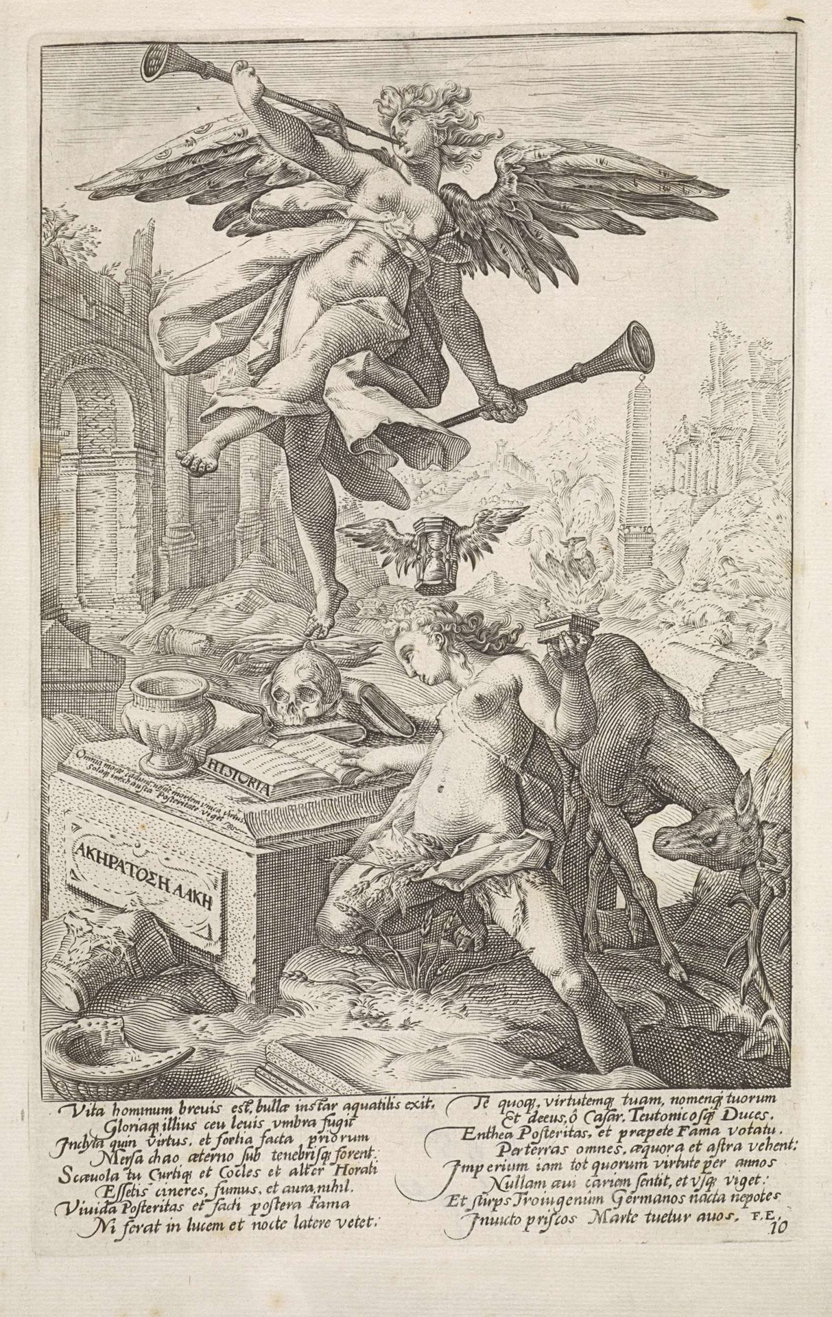 Allegorie met Faam en Historie by Anonymous