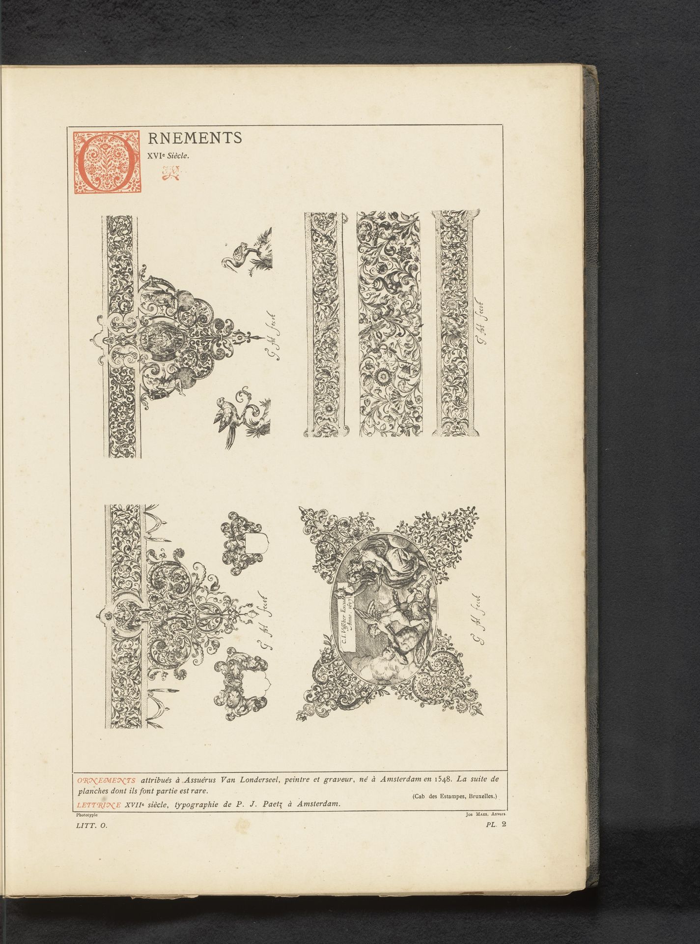 Reproductie van een prent van ornamenten door Assuerus van Londerseel by Anonymous